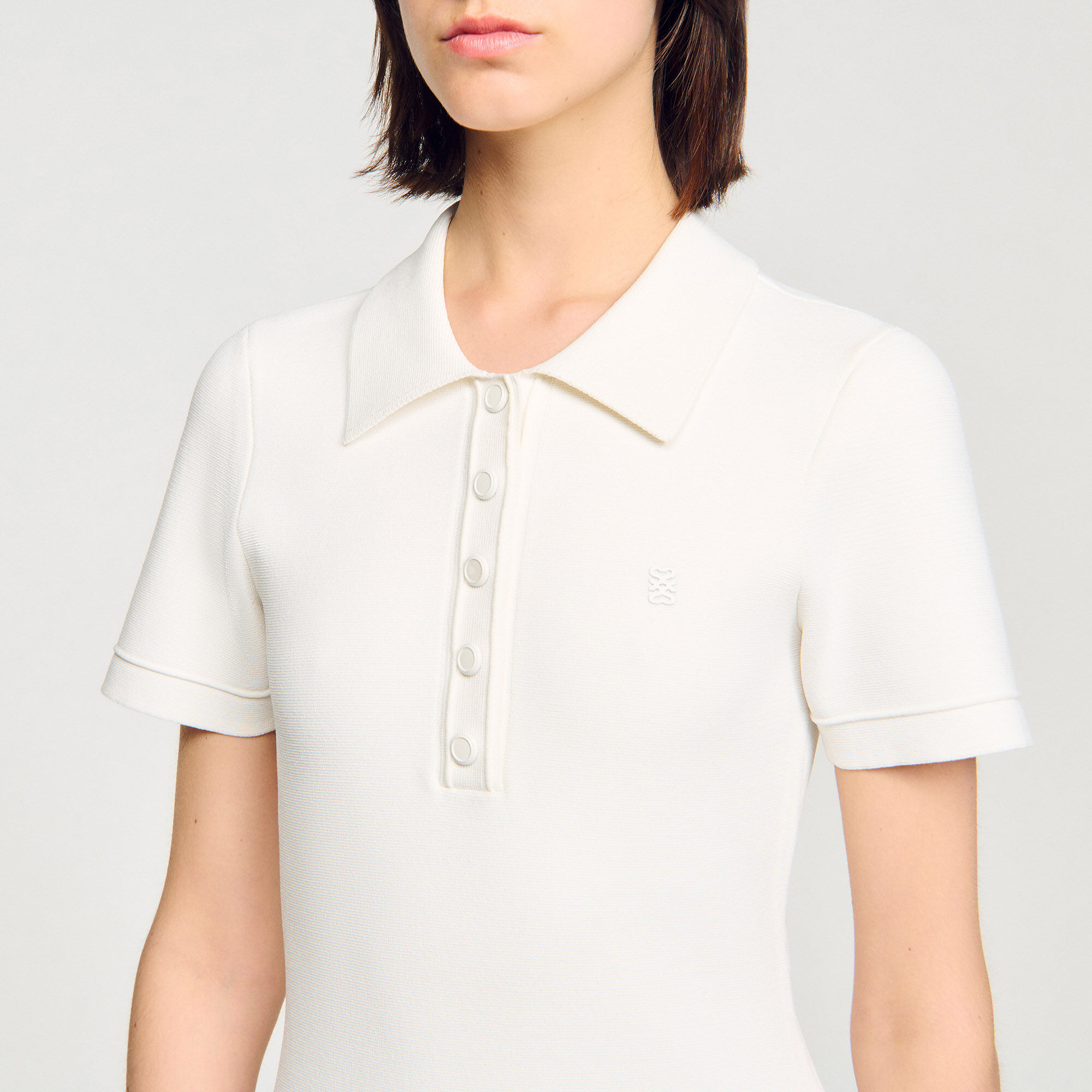 Abito corto in maglia colletto polo