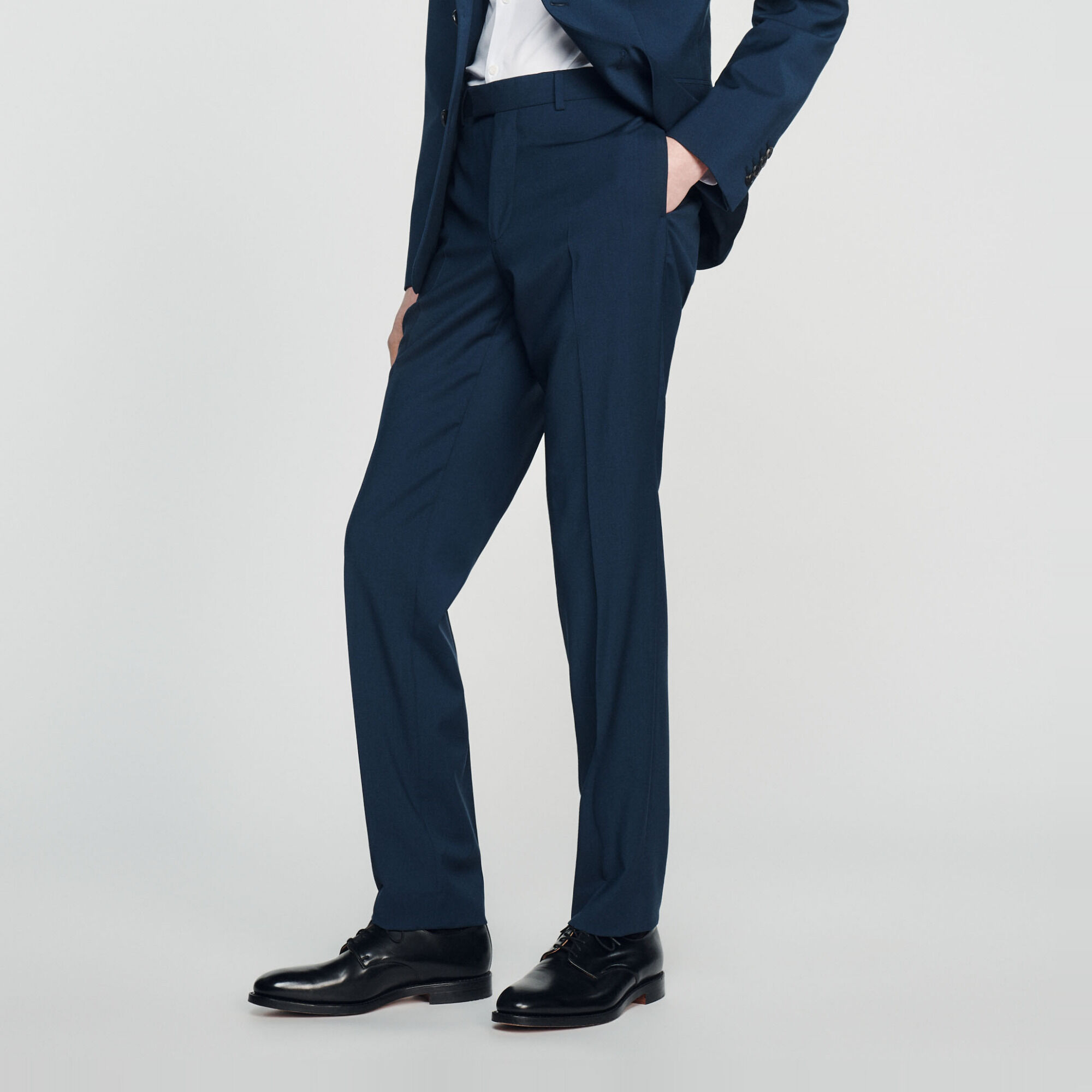 Pantaloni da completo in lana stretch