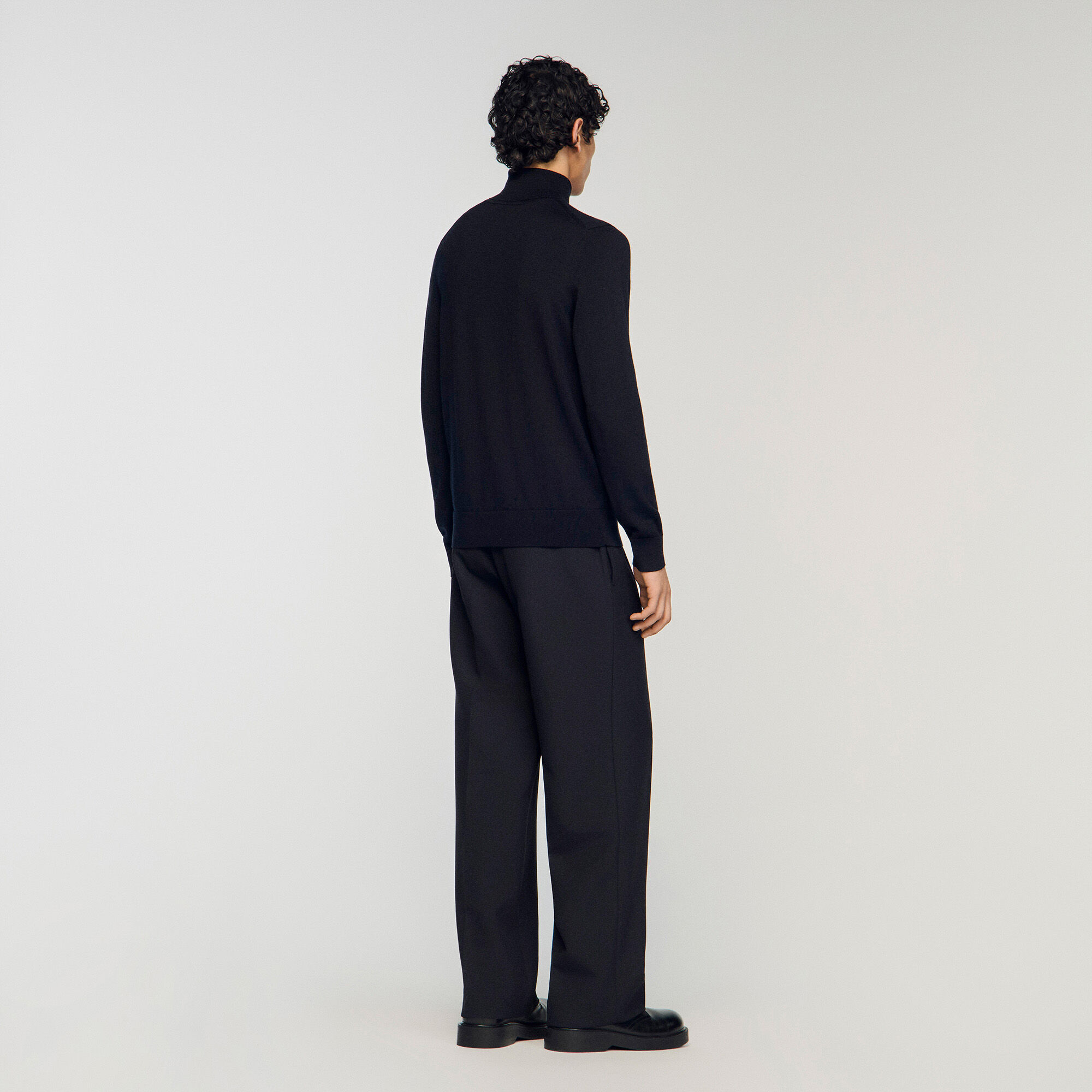 Pullover a collo alto in lana