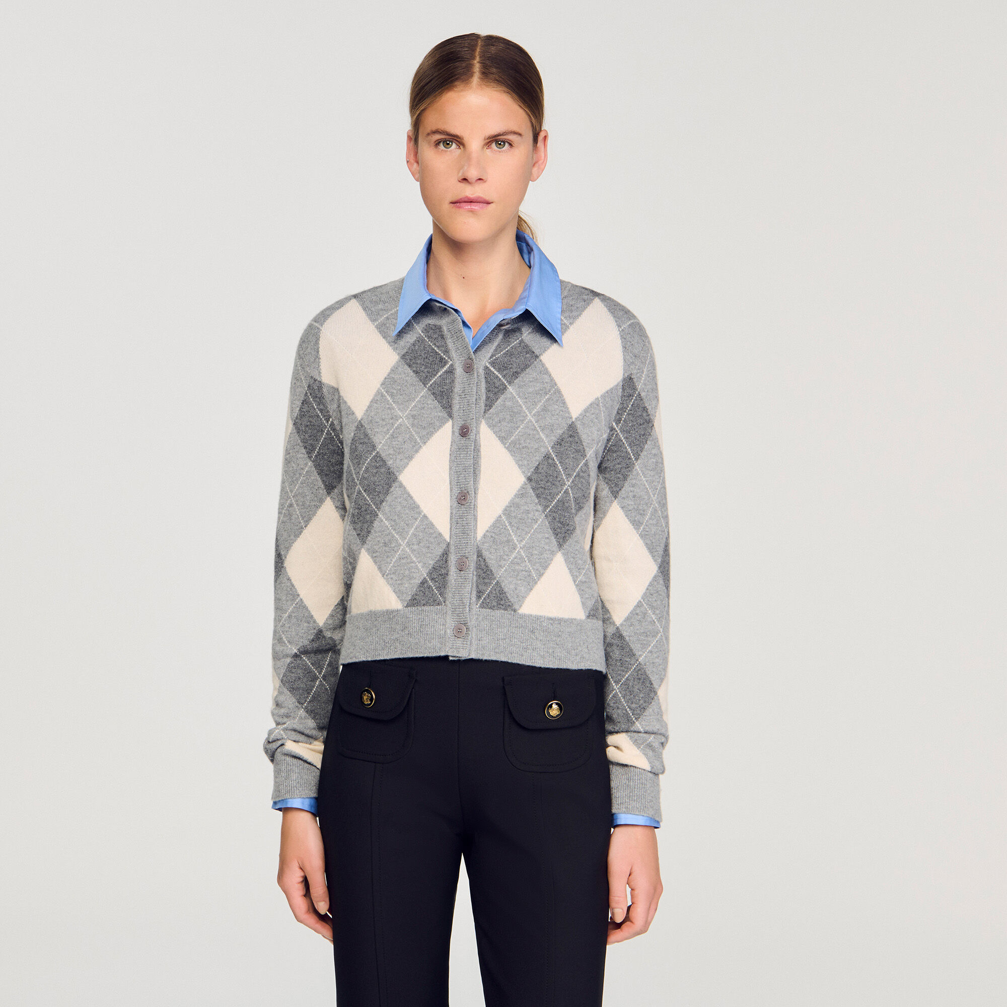 Cardigan a motivi rombi