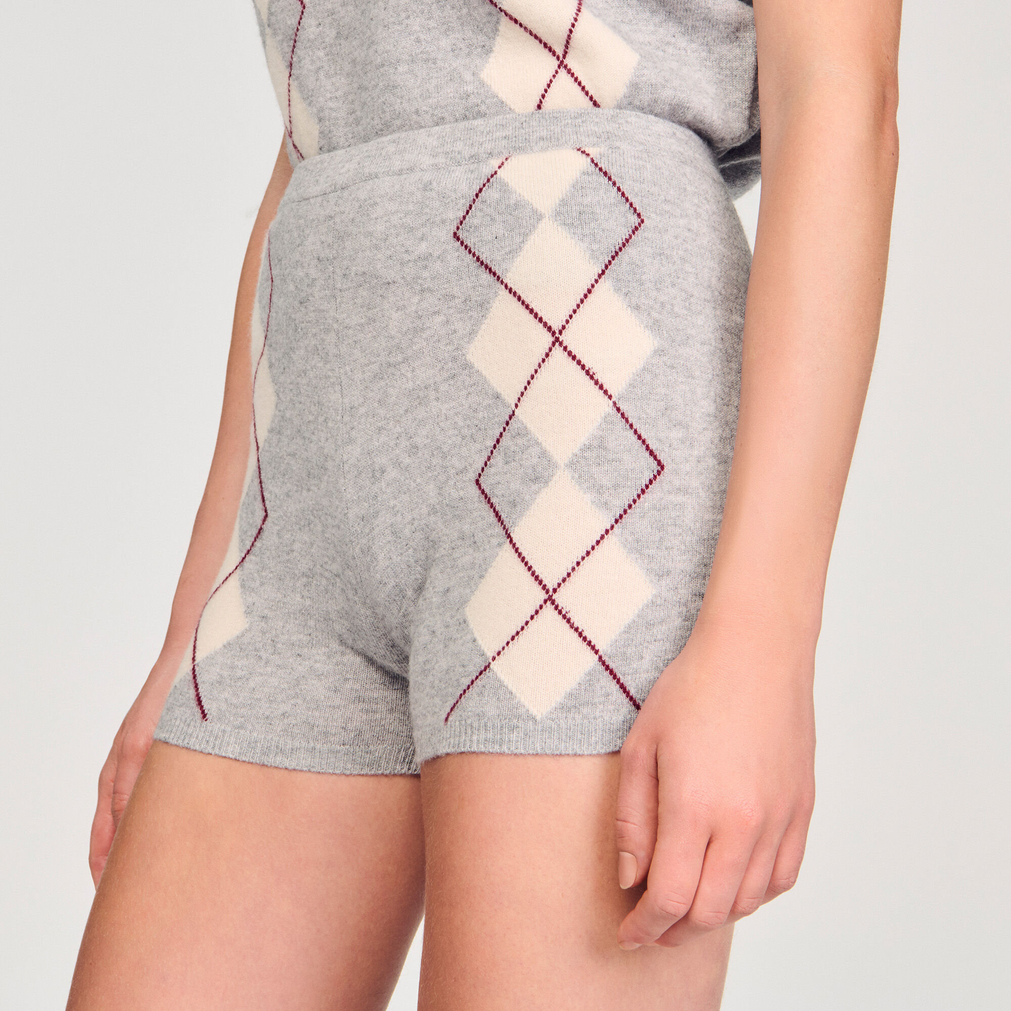 Shorts in maglia a rombi