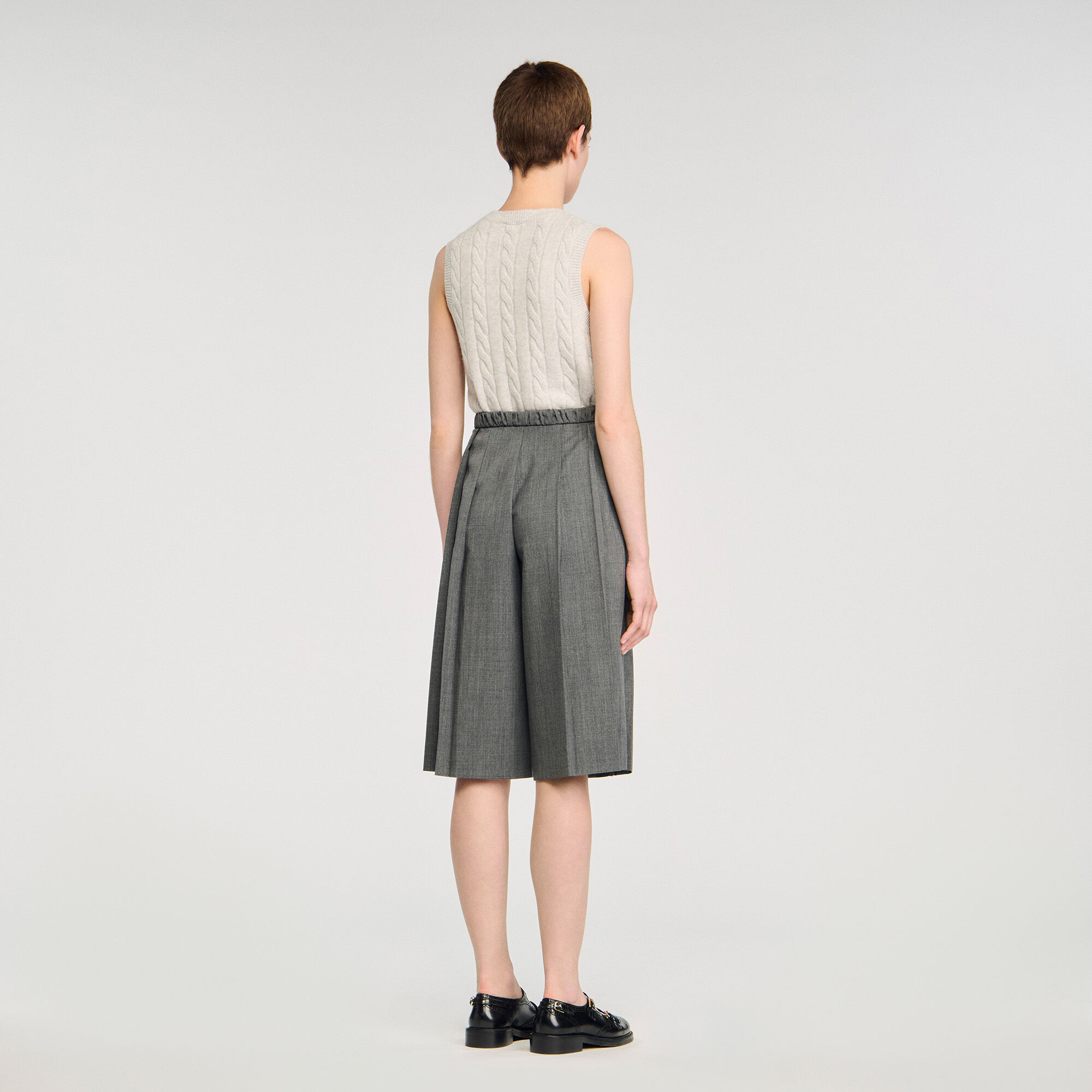 Short lungo plissettato