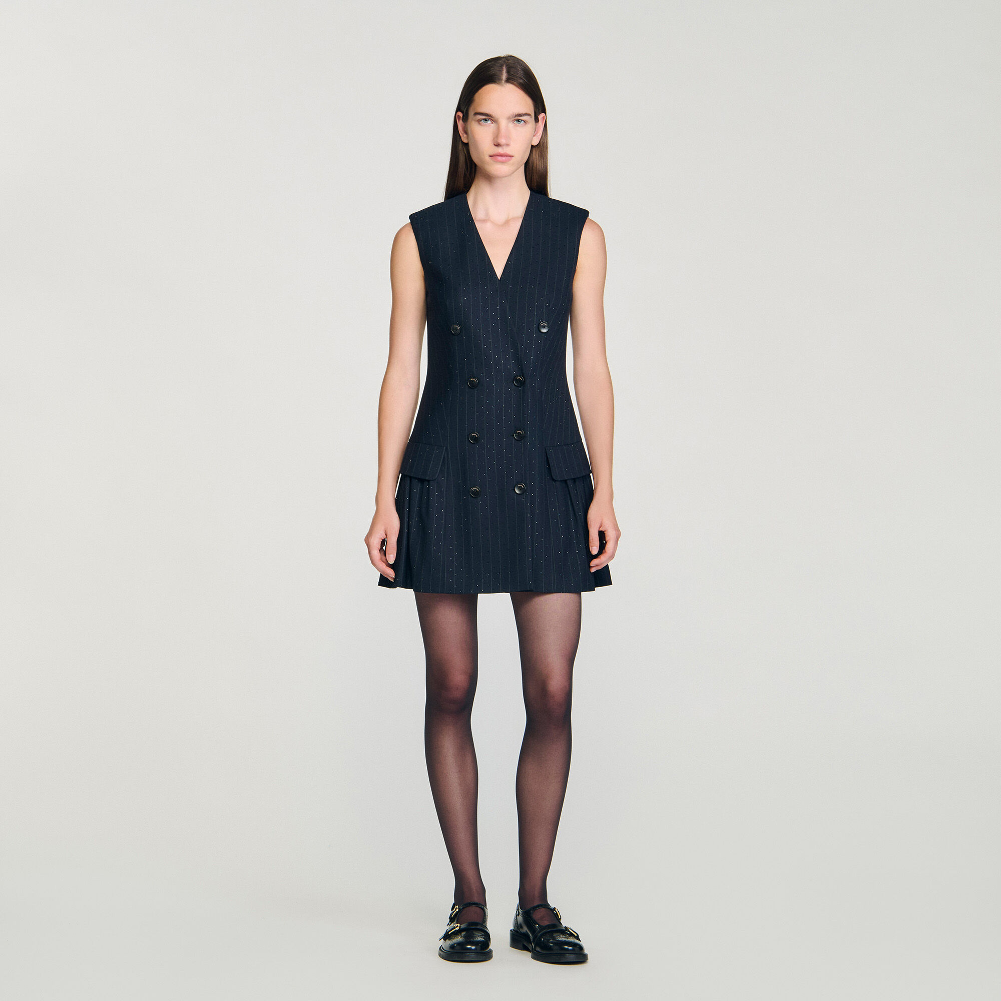 Abito corto tailleur con strass