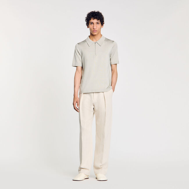 Polo in maglia con colletto con zip