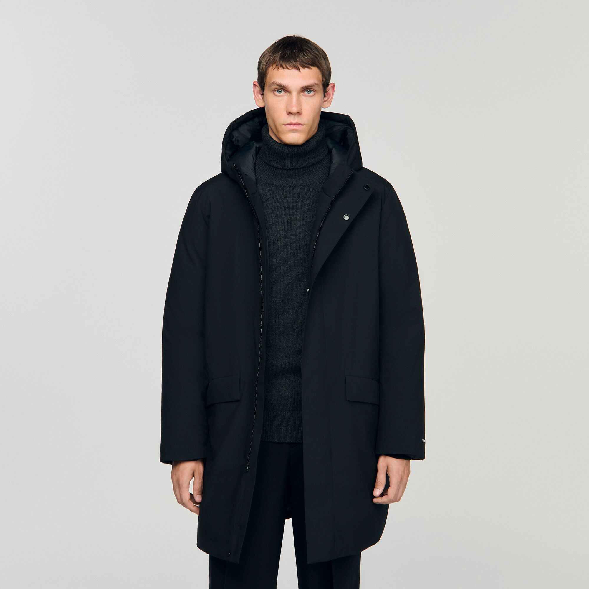 Parka con cappuccio e zip