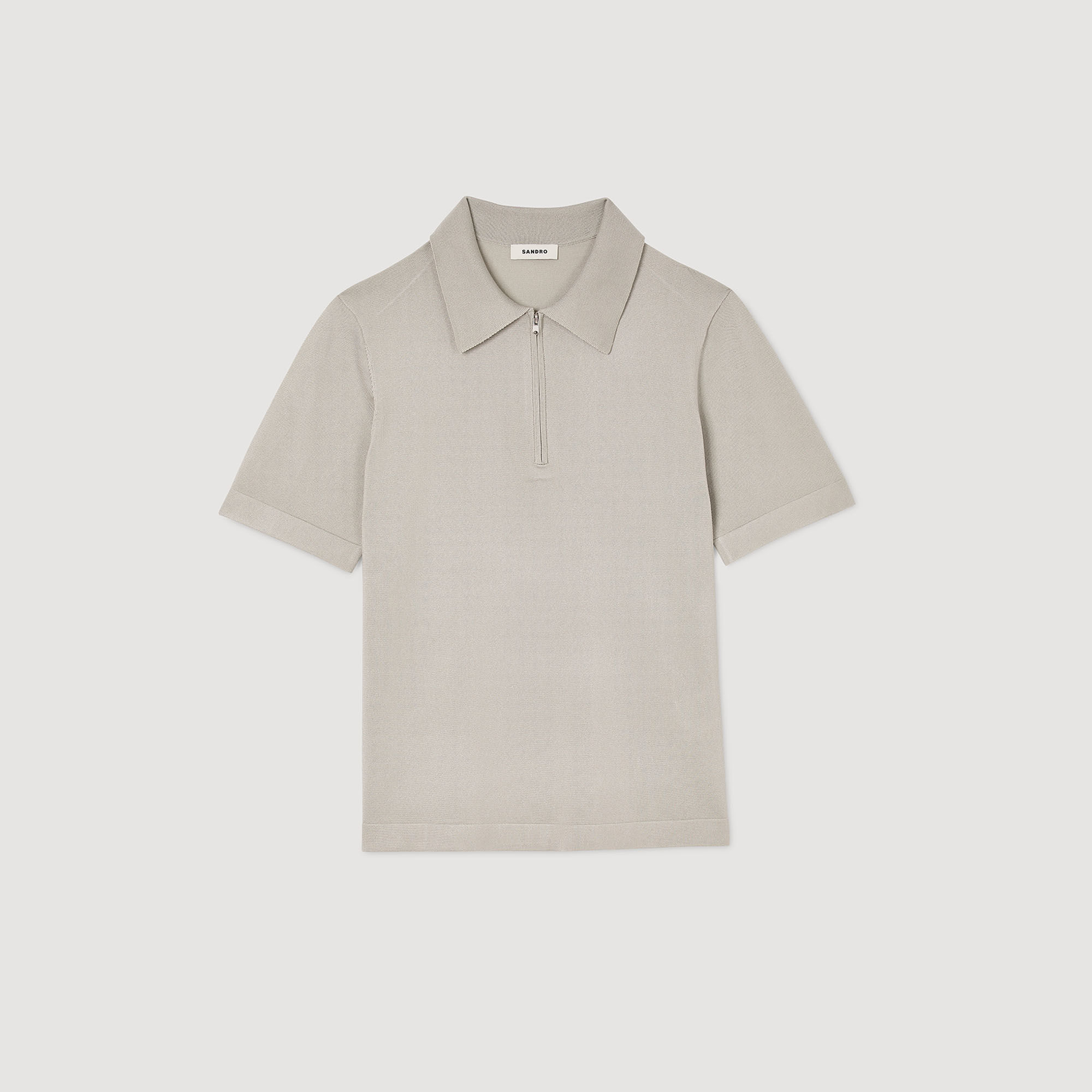 Polo in maglia con colletto con zip