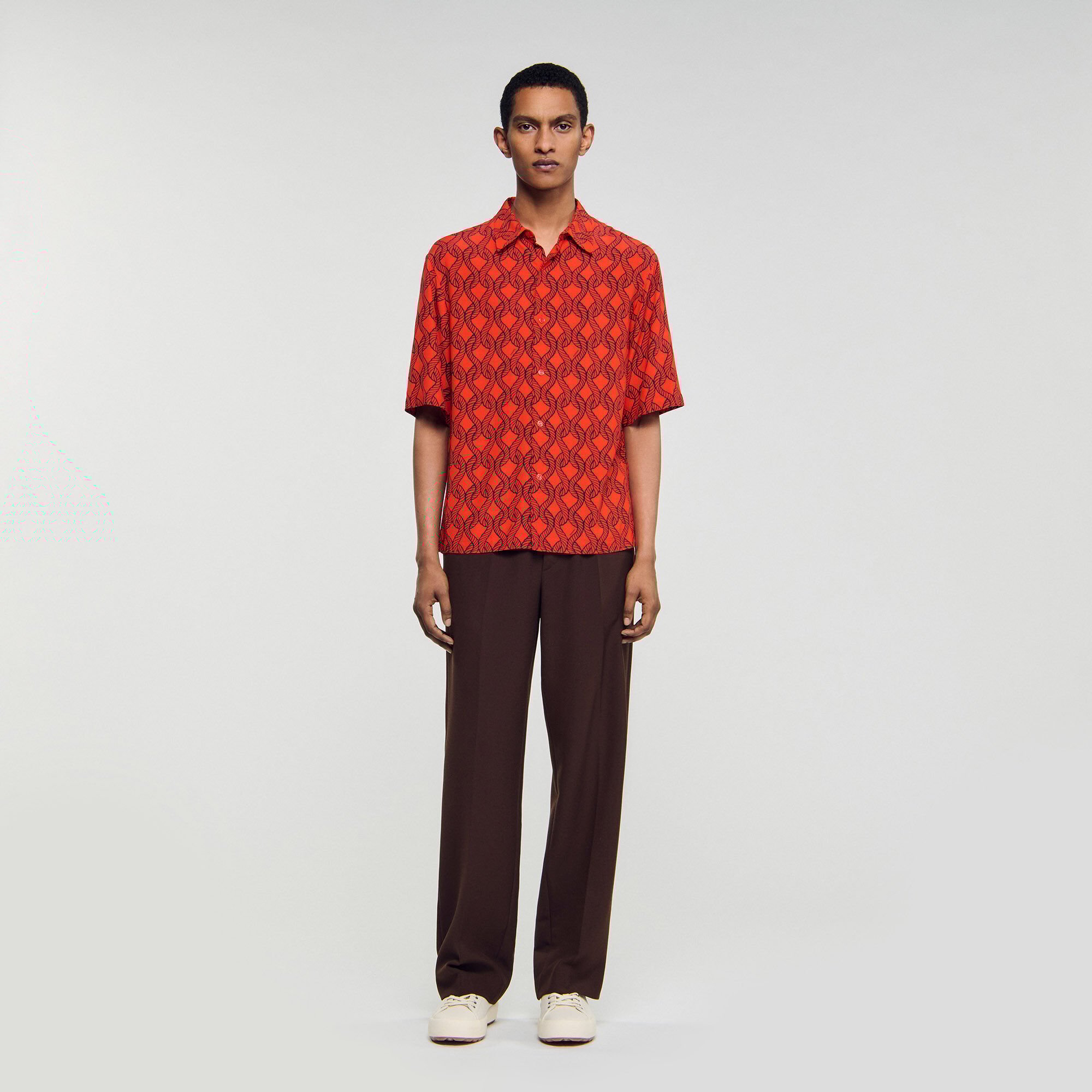 Camicia fluida con stampa a corde