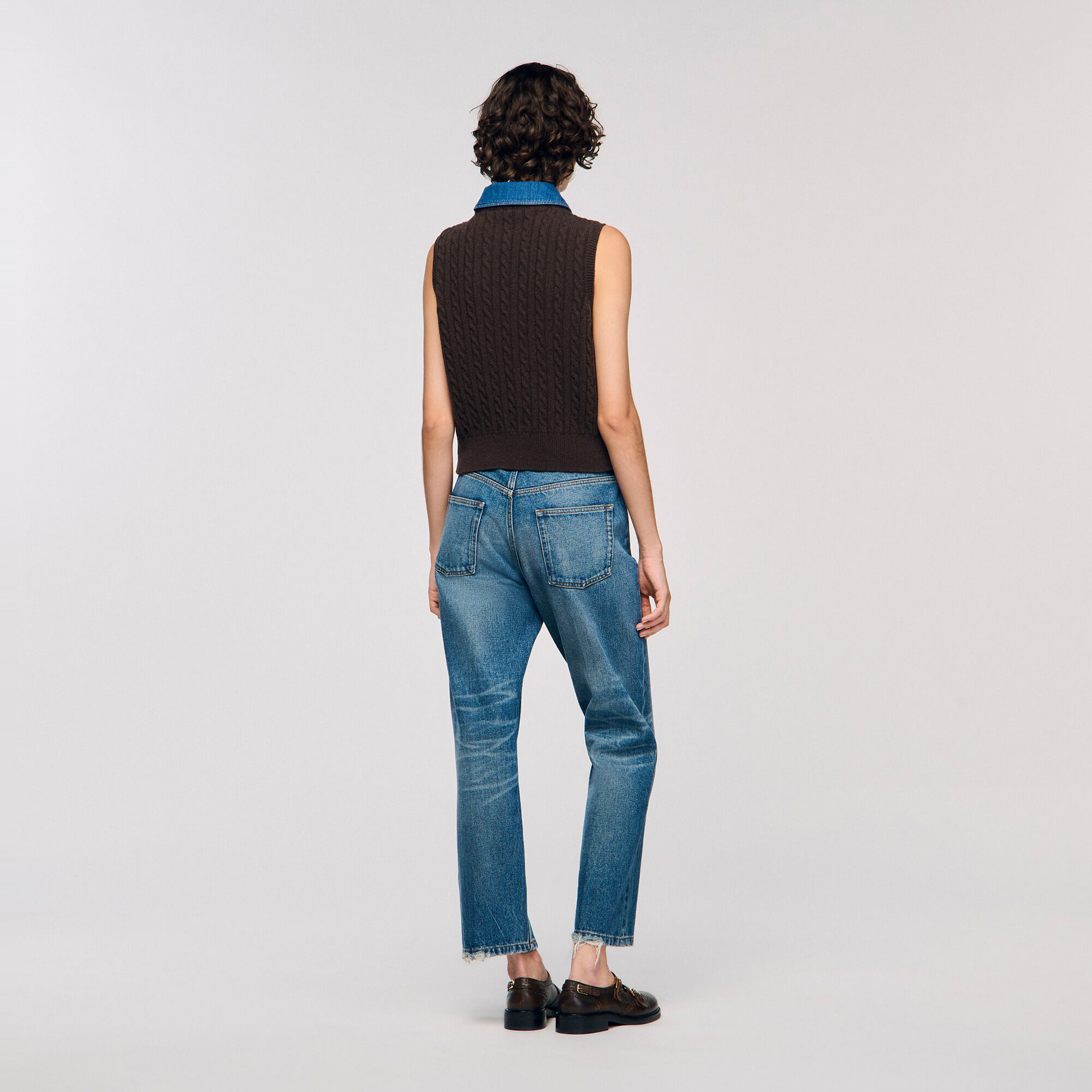 Maglione in maglia e denim - Donna | Sandro