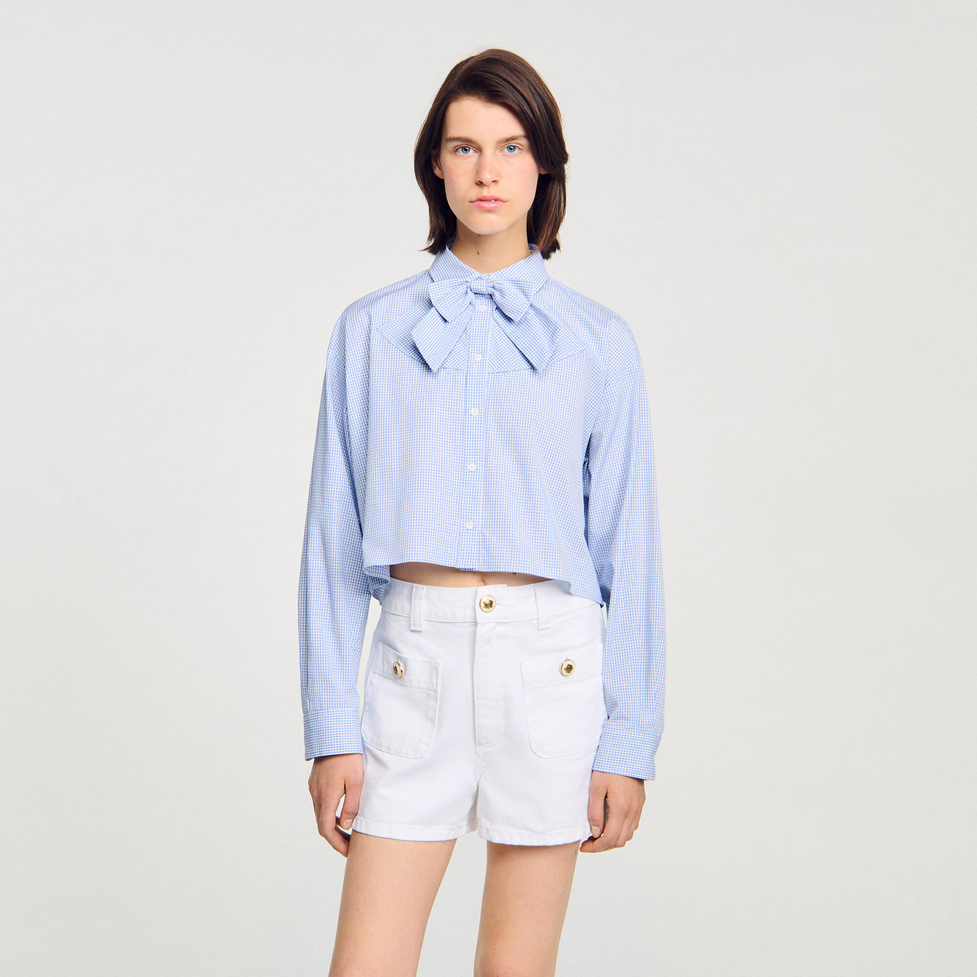Camicia con colletto a nodo