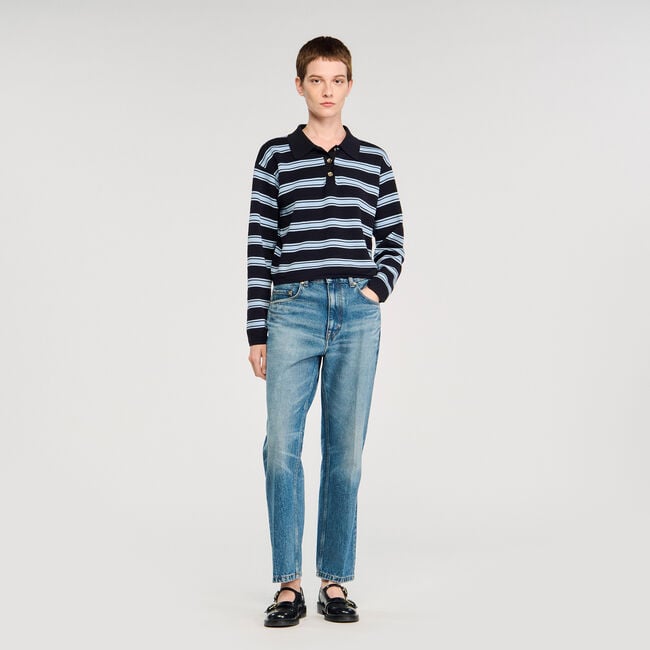 Maglione polo a righe