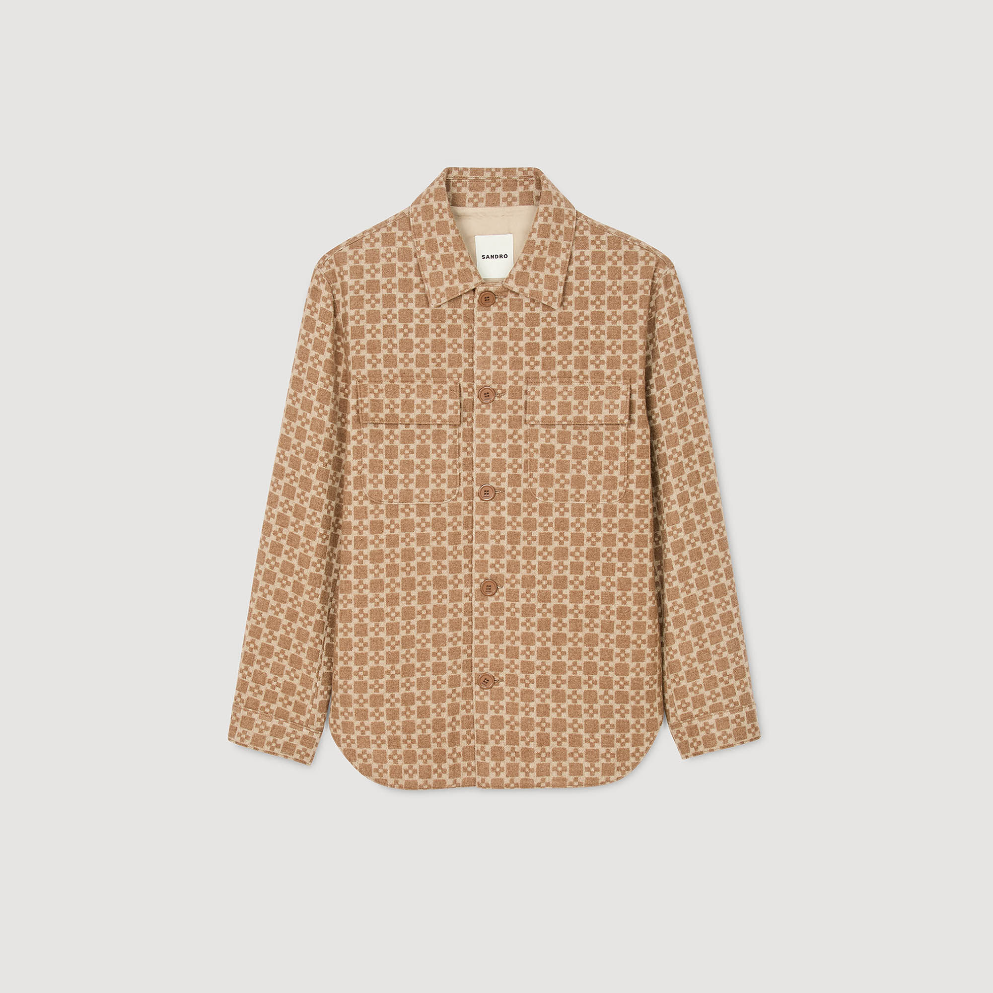 Overshirt a jacquard Square Cross