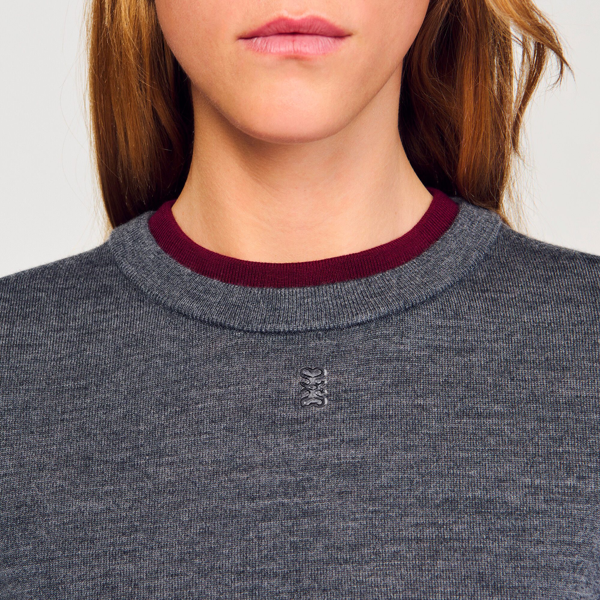 Maglione corto bicolore