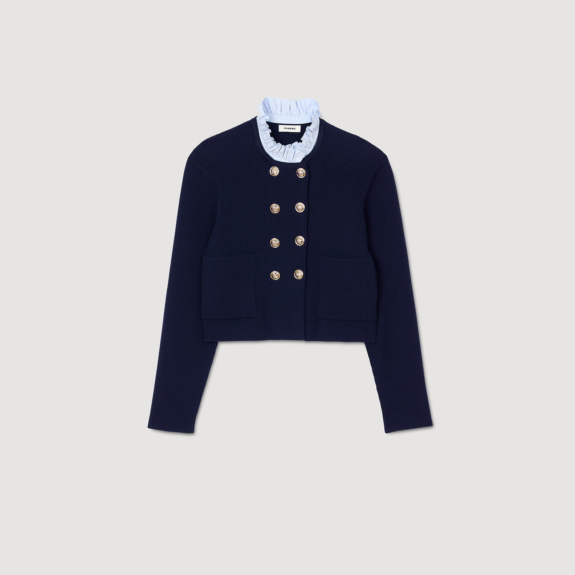 Cardigan colletto volant rimovibile