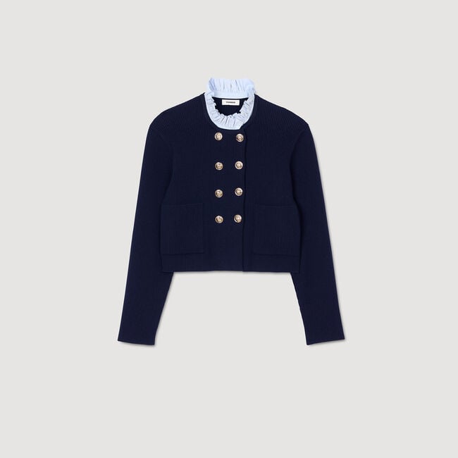 Cardigan colletto volant rimovibile
