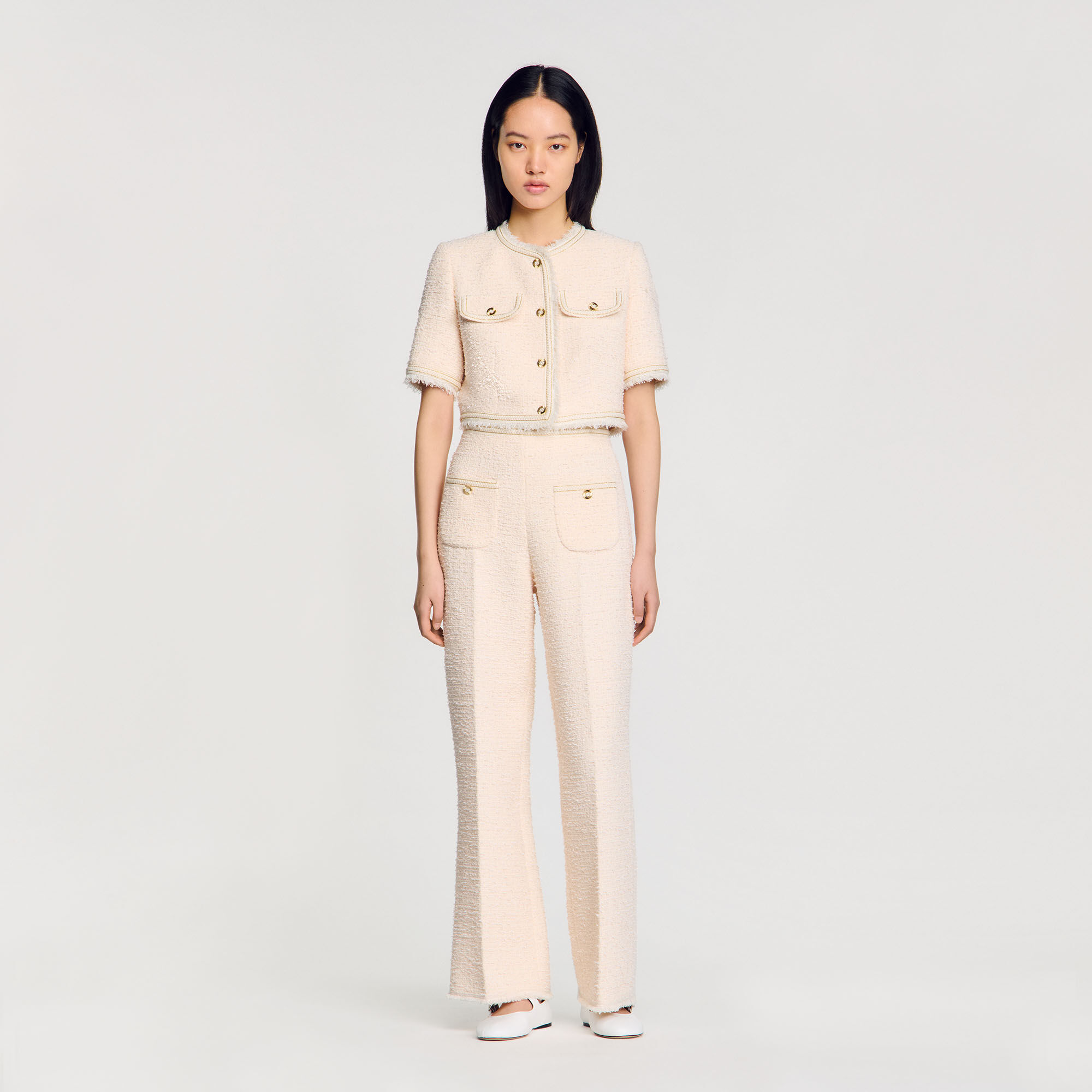 Pantaloni in tweed fantasia