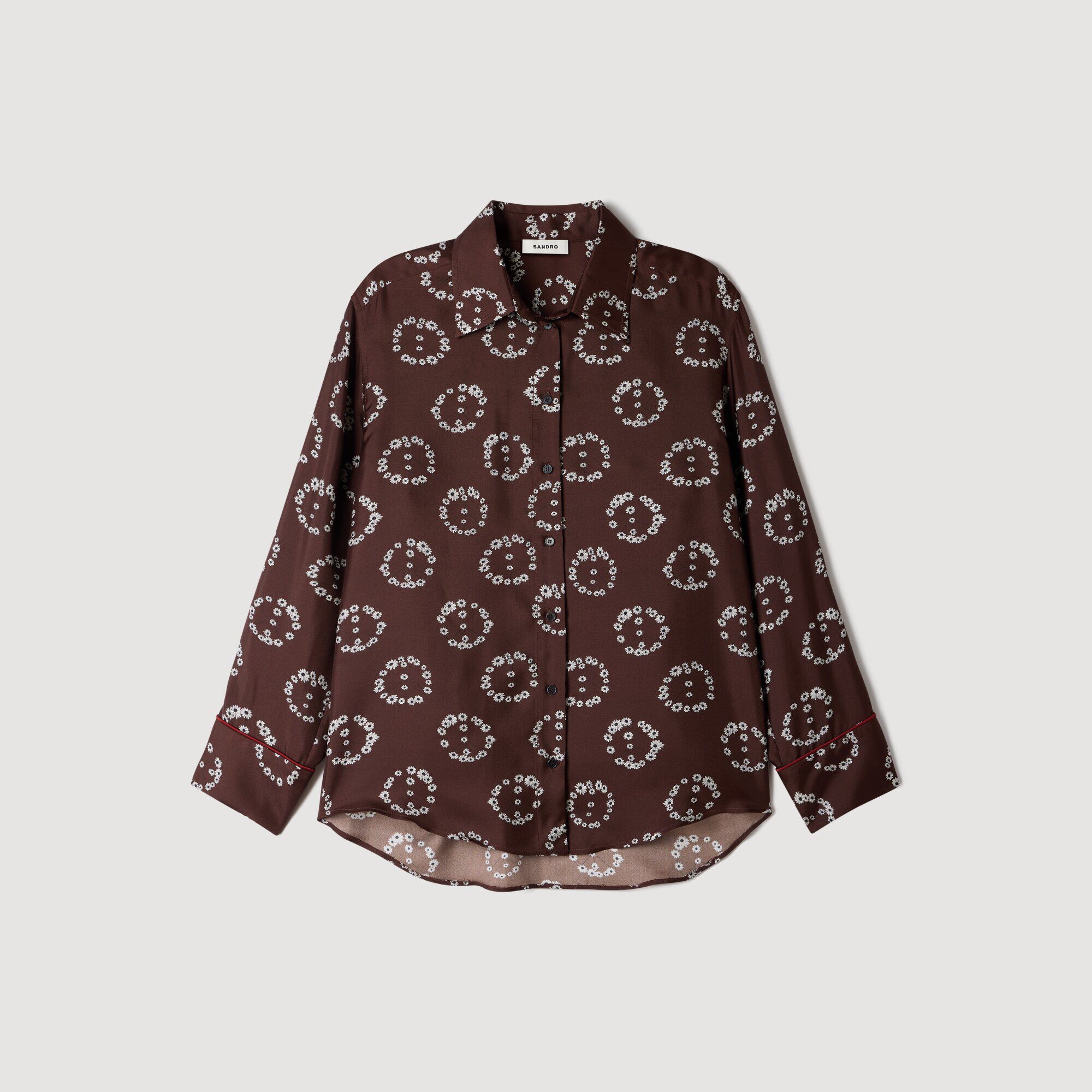 Camicia in seta stampa a fiori