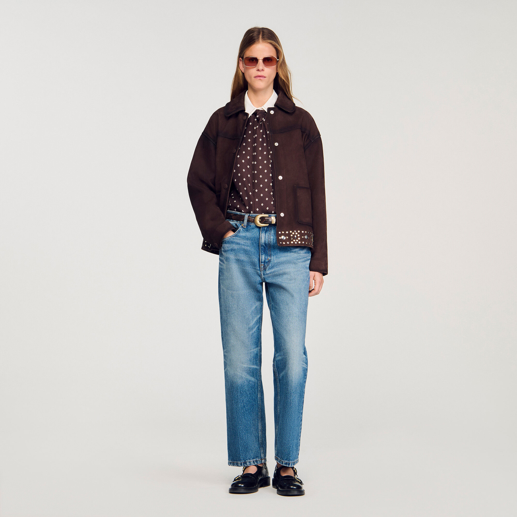 Camicia fluida stampata a cravatta