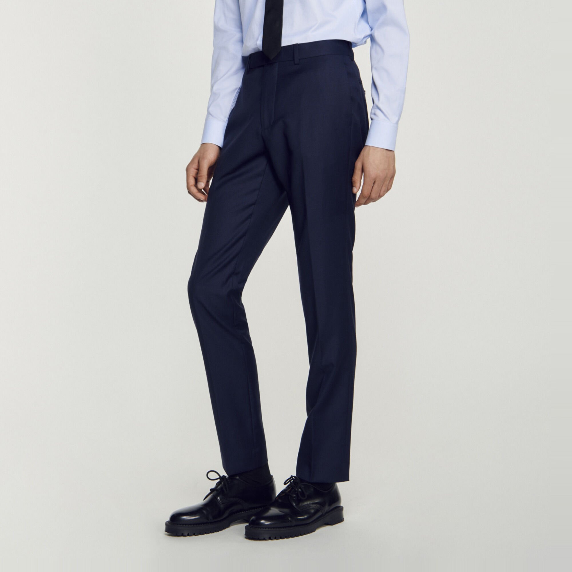 Pantaloni da completo in lana stretch