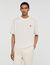 T-shirt con logo in pelle