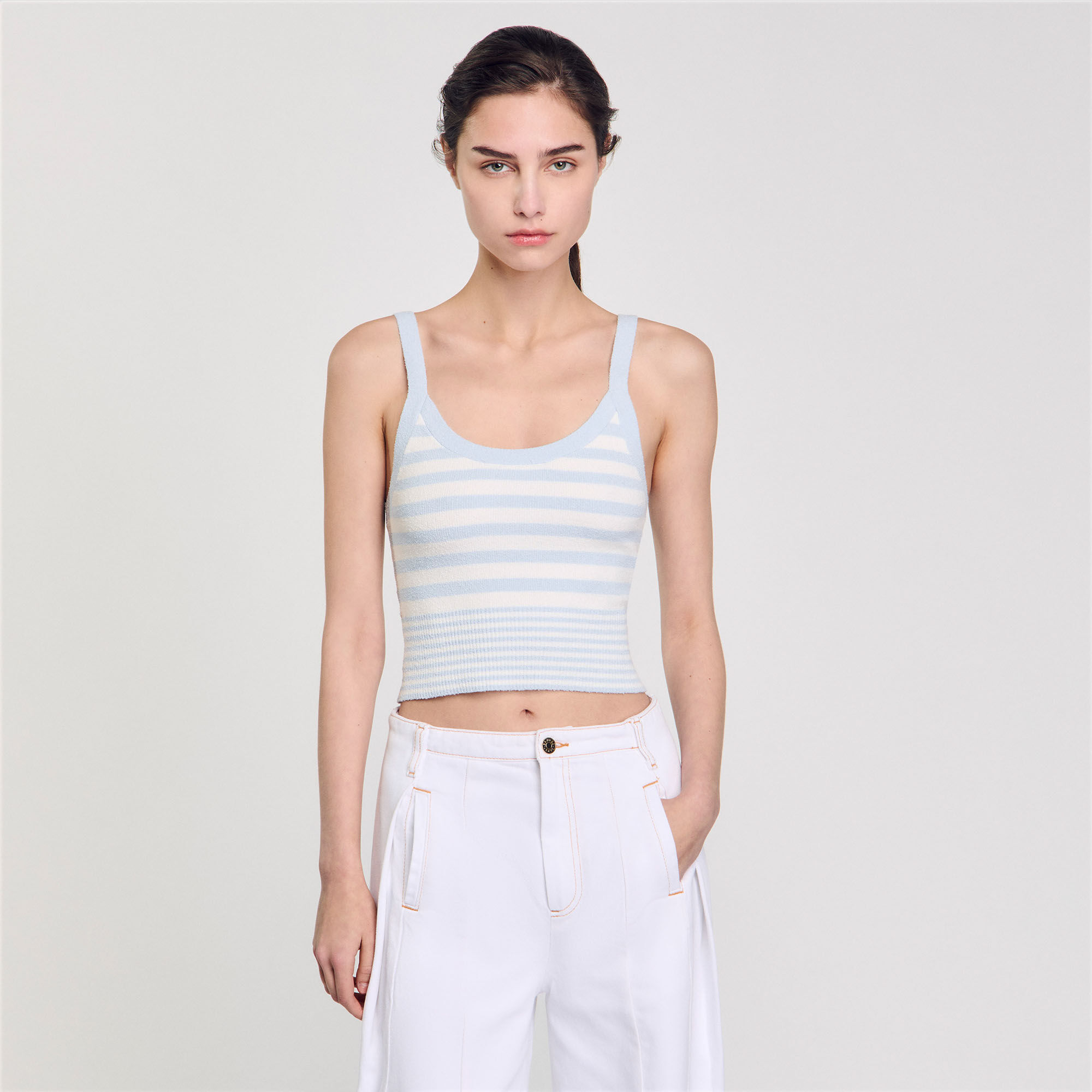 Canottiera in maglia a righe