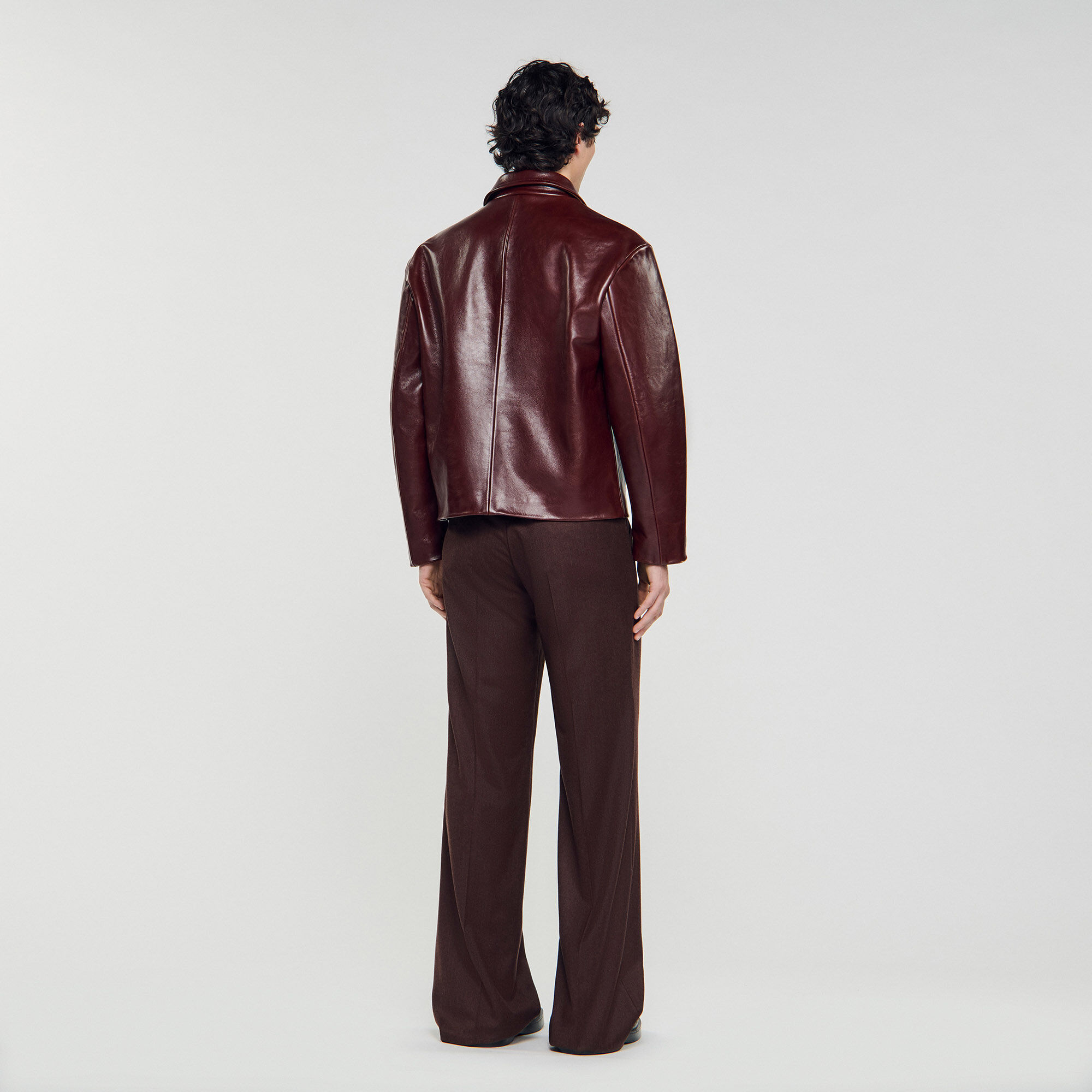 Giubbotto con zip in pelle