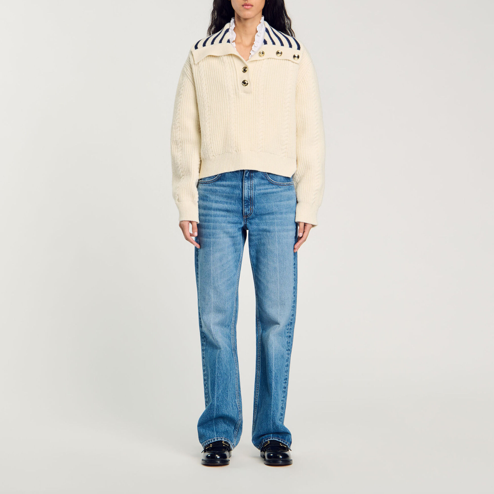 Maglione colletto alla marinara a righe - Donna | Sandro