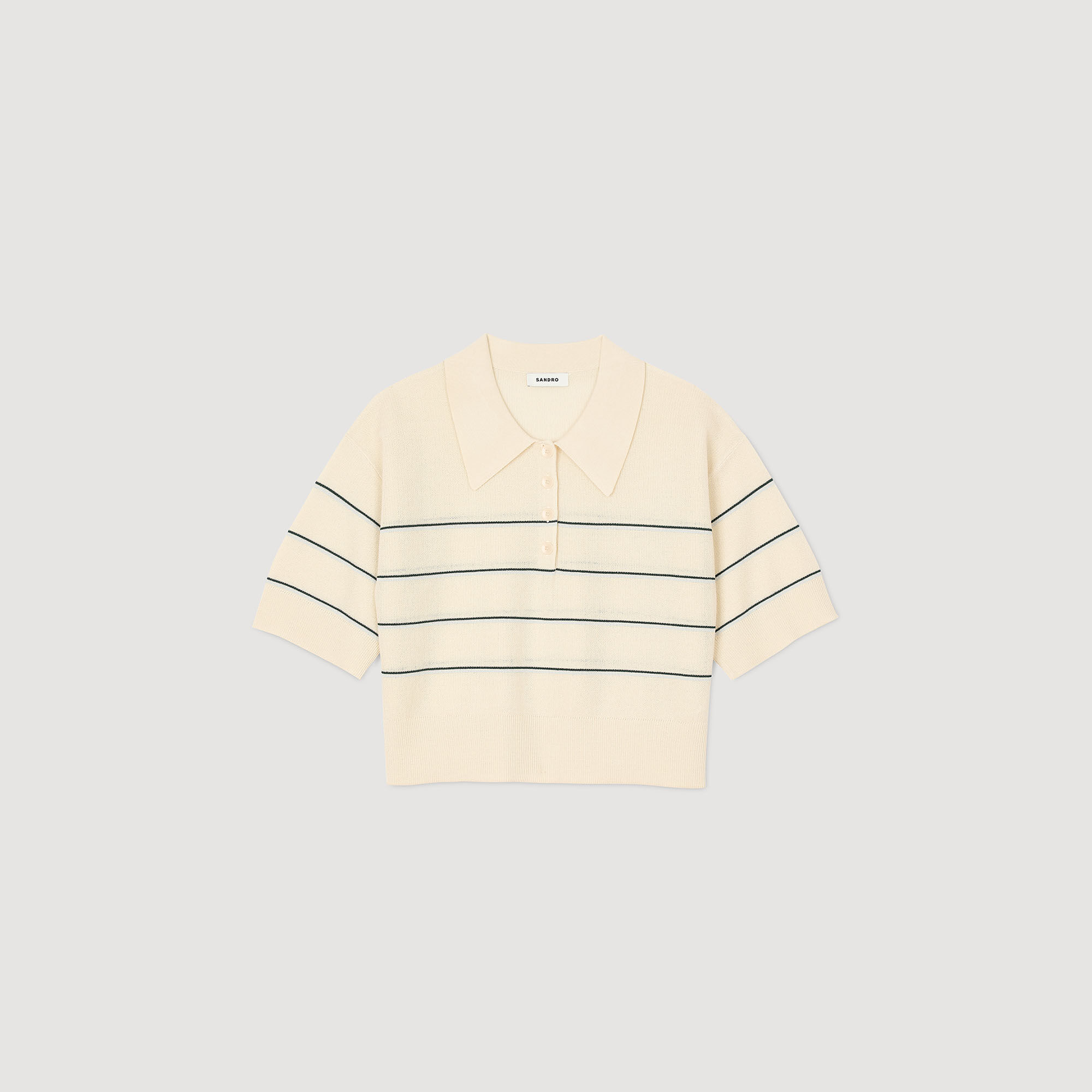 Maglione corto in maglia a righe