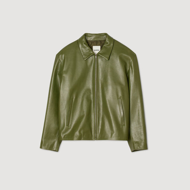 Giubbotto con zip in pelle