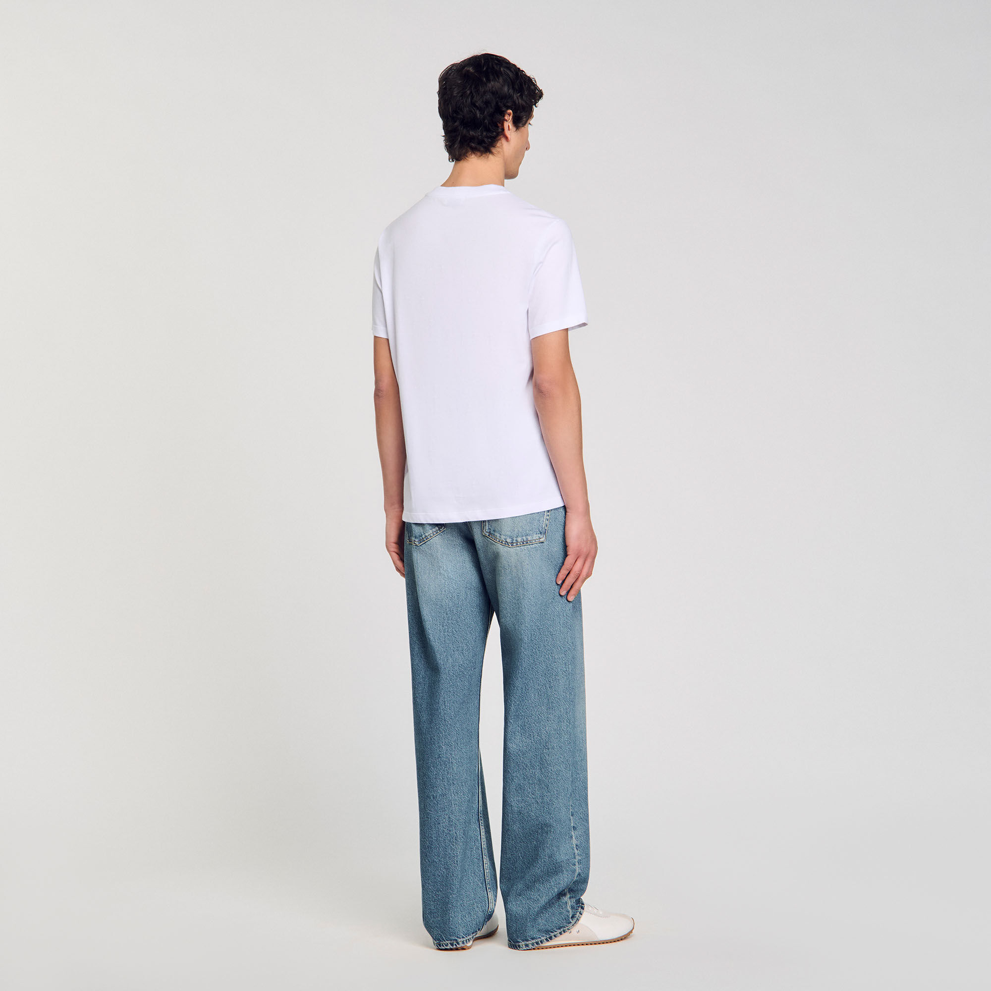 T-shirt in cotone con stampa a onde