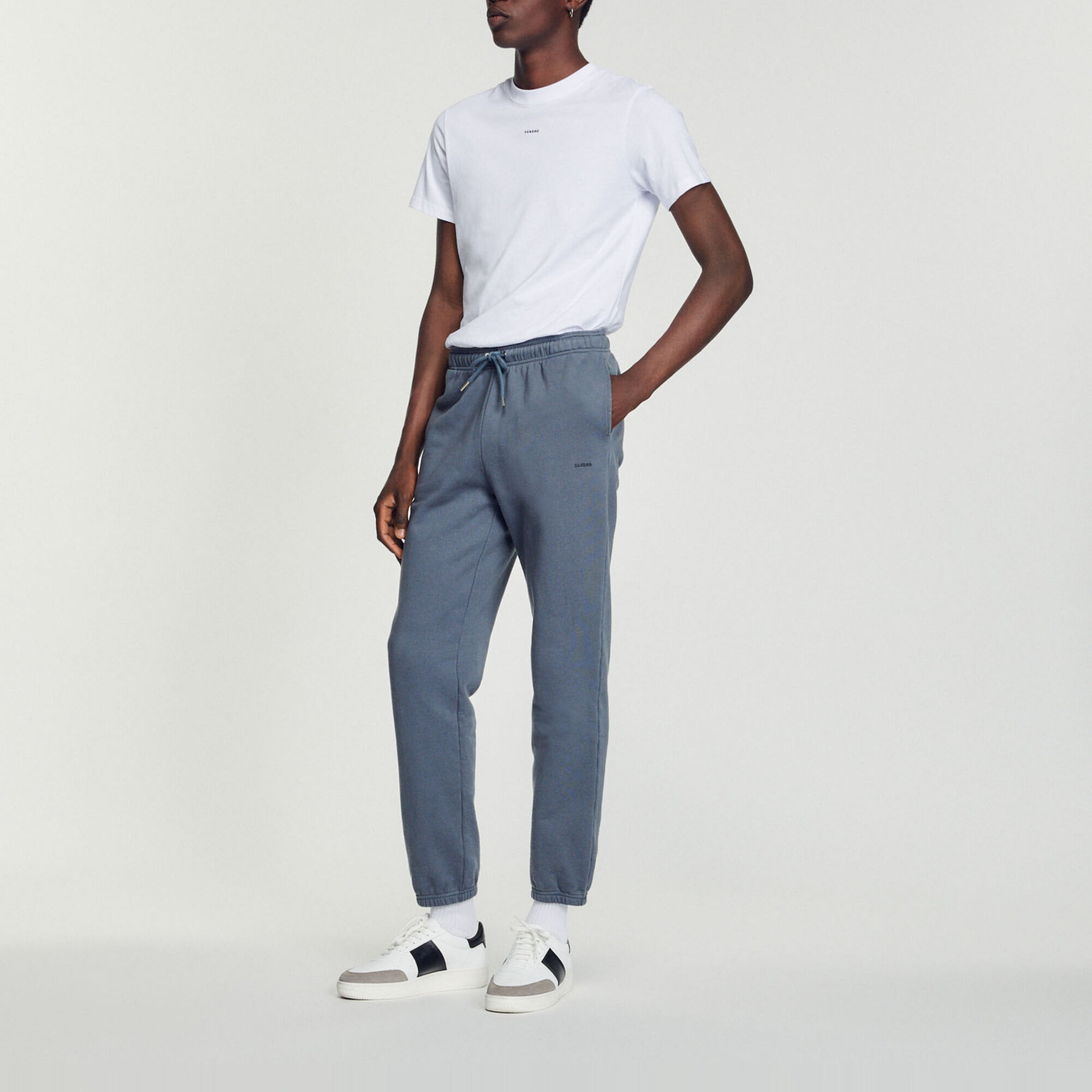 Pantaloni da jogging felpati ricamati