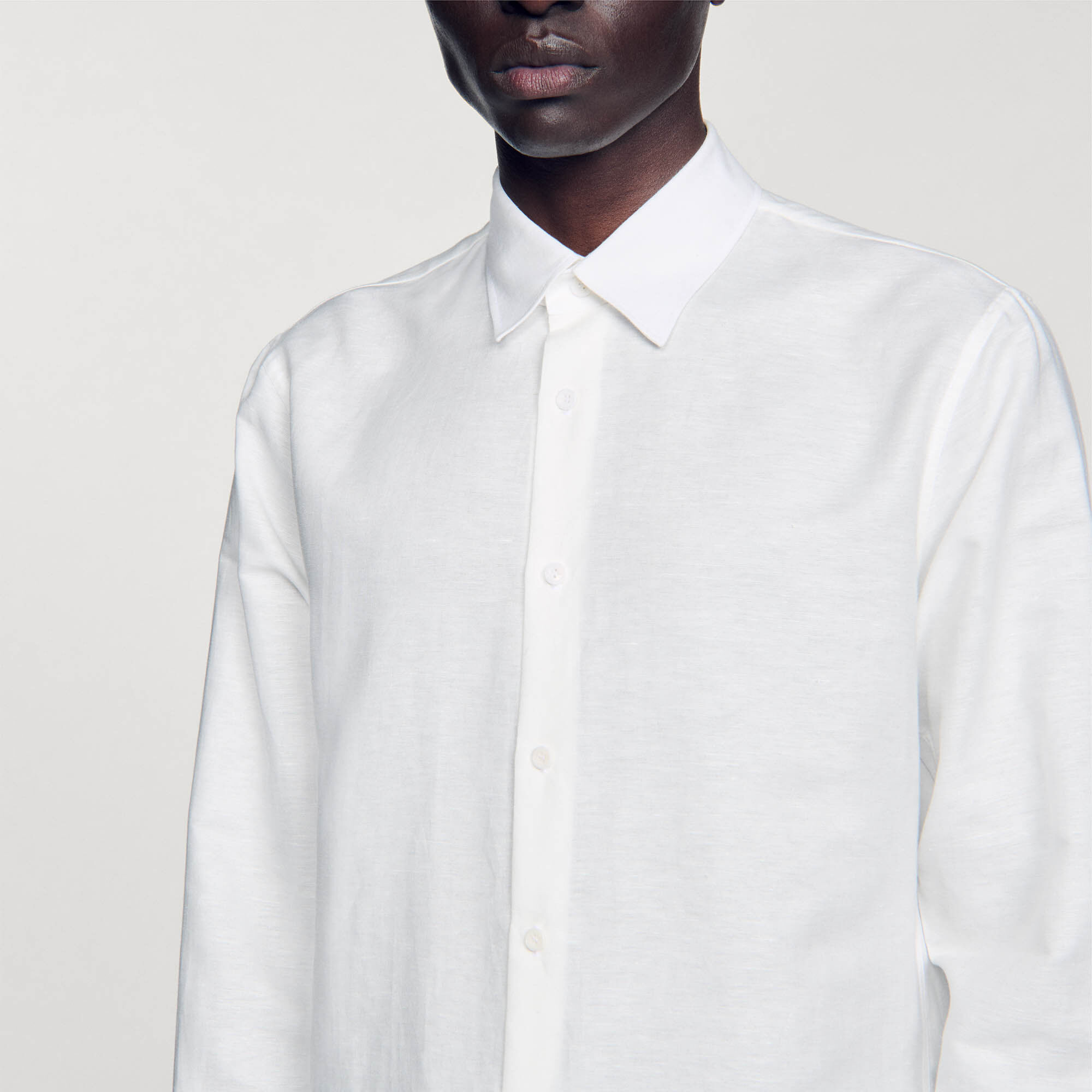 Camicia in cotone e lino 