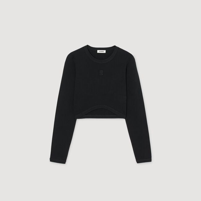 T-shirt corta con ricamo