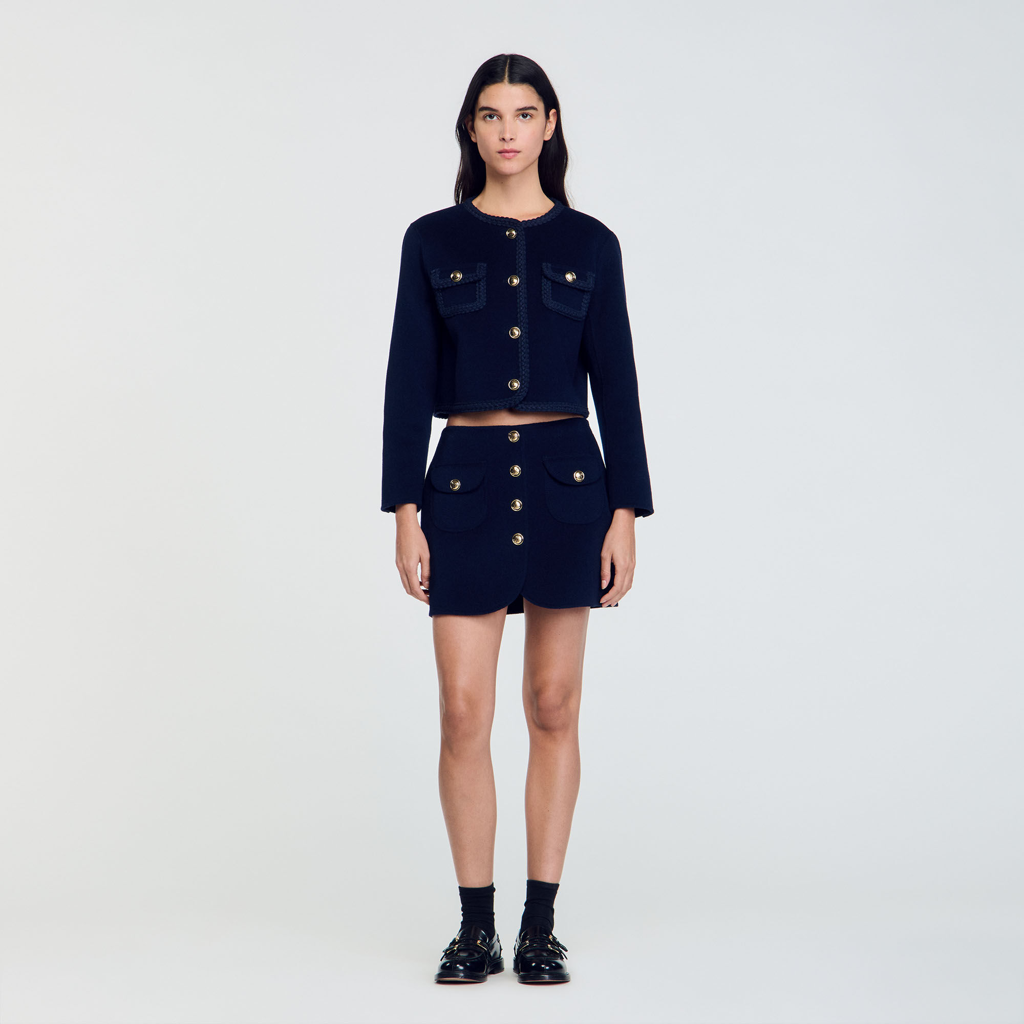 Gonna lana corta best sale
