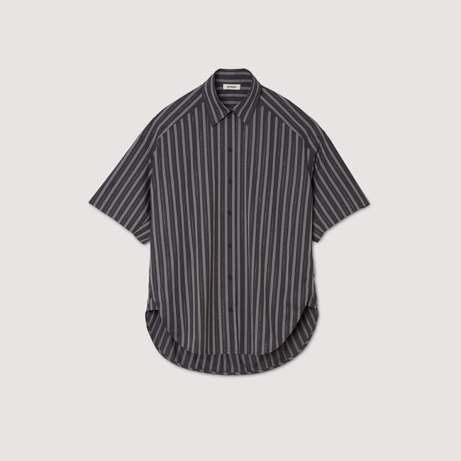 Camicia oversize a righe glitterata