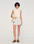 T-shirt corta in cotone con pizzo