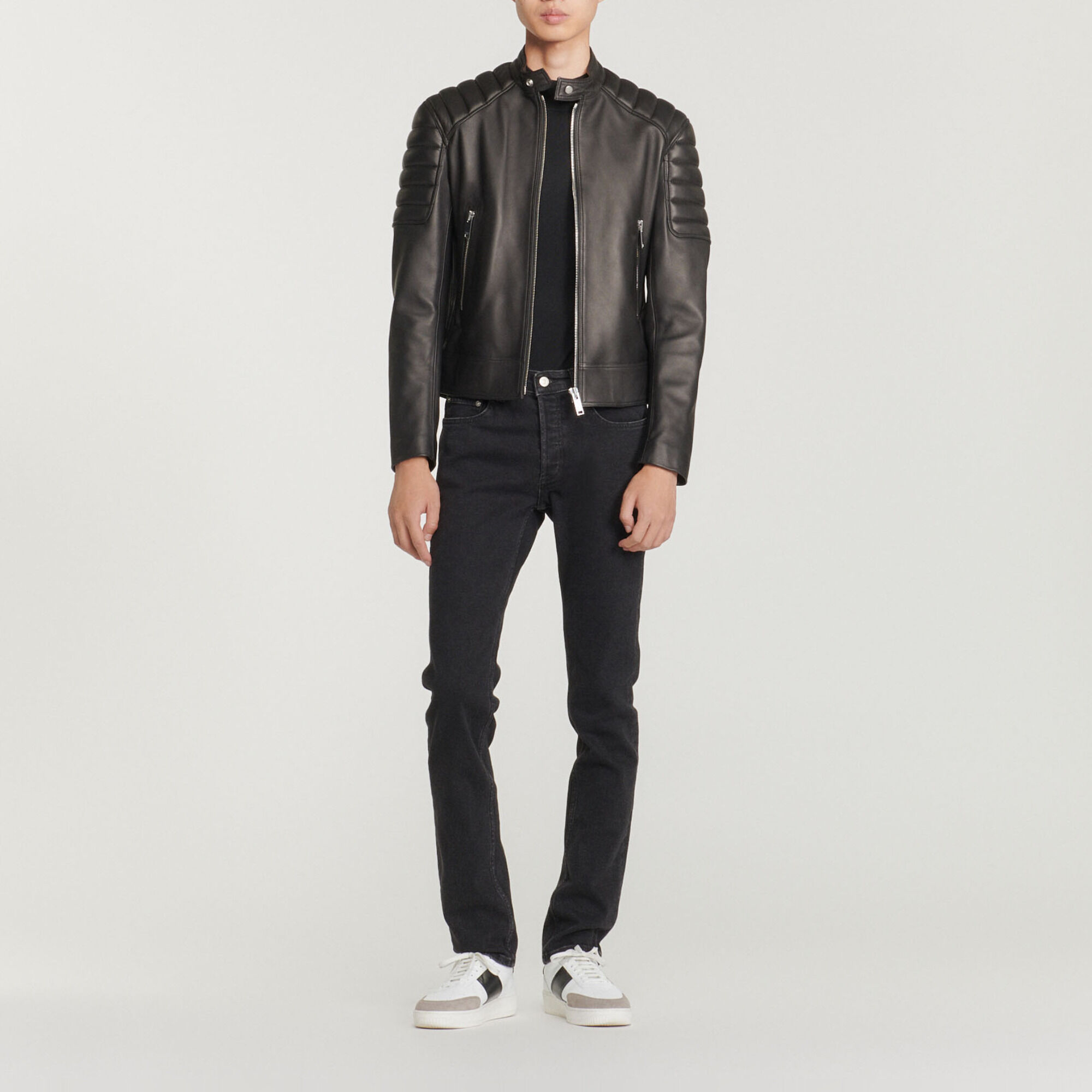 Giubbotto in pelle finiture matelassé