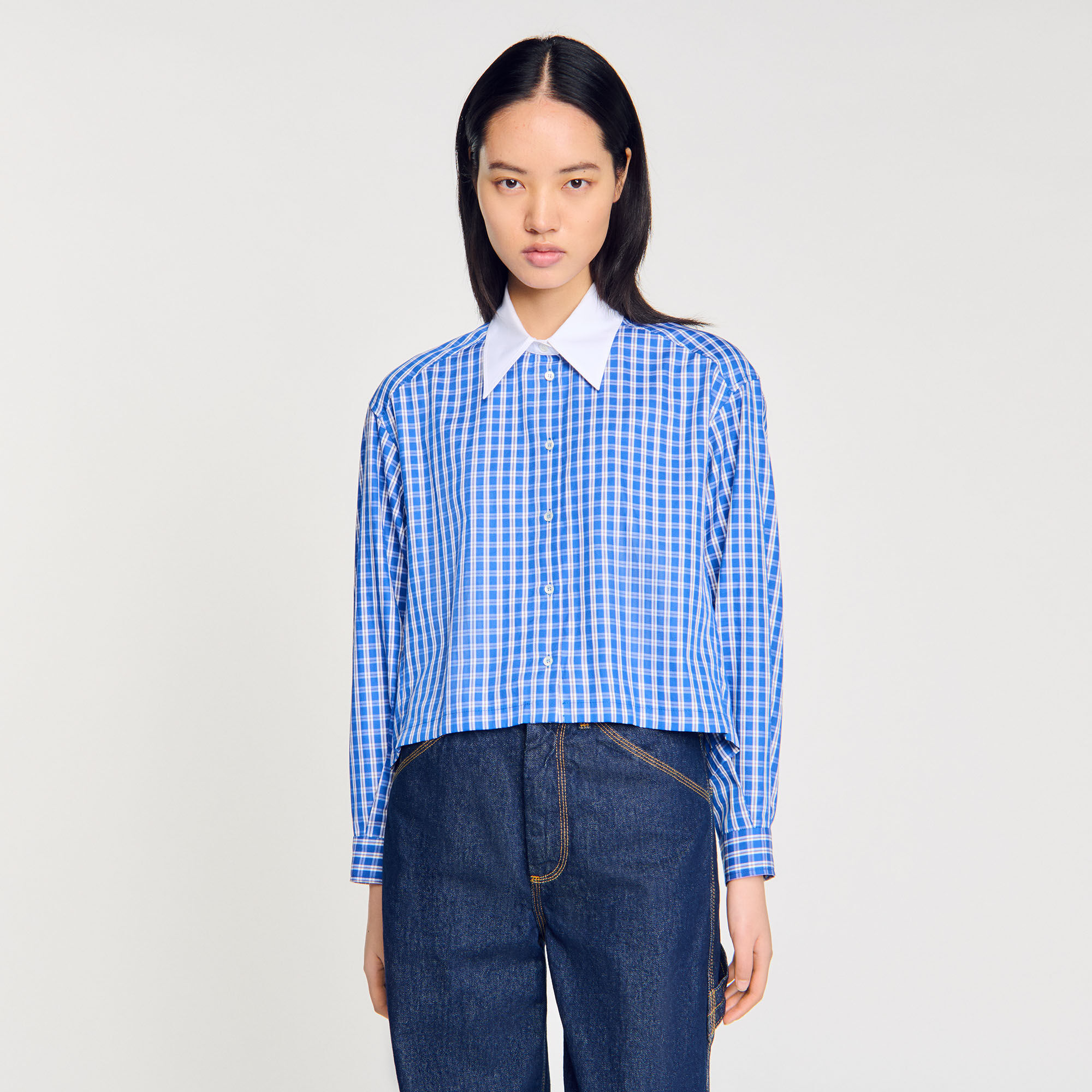 Camicia corta a quadri