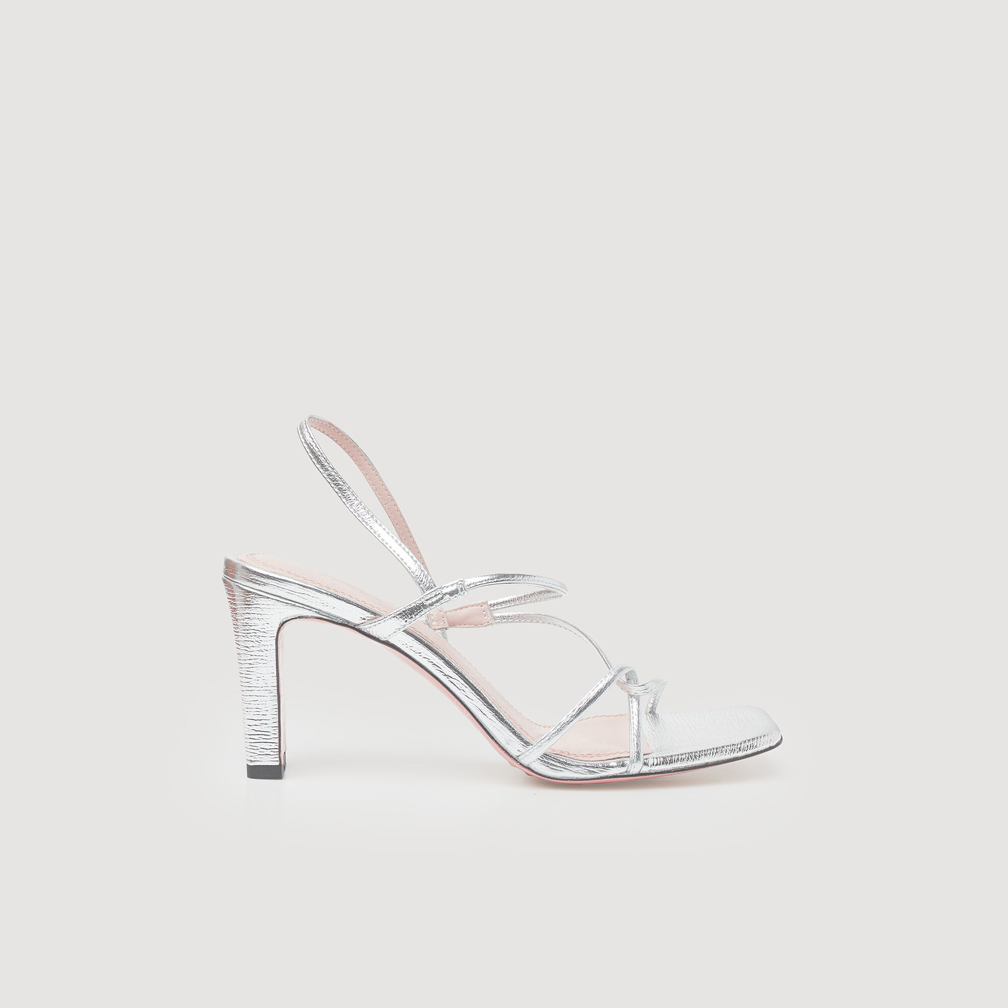 Sandali in pelle metallizzata