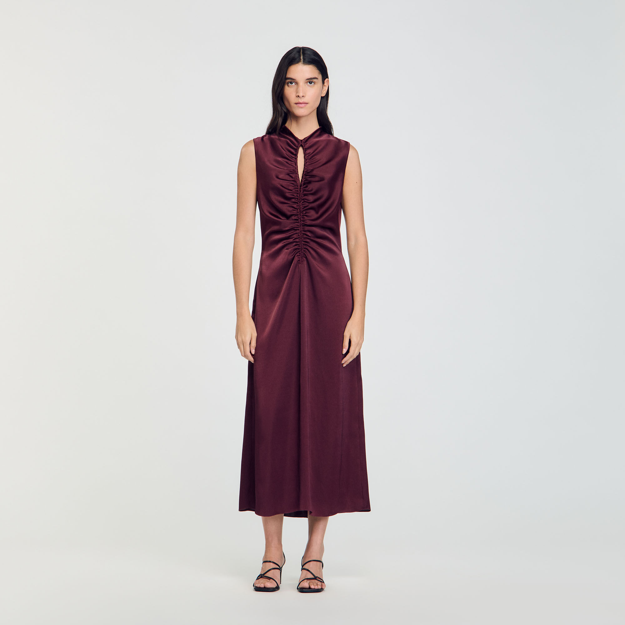 Vestito satinato drappeggiato online