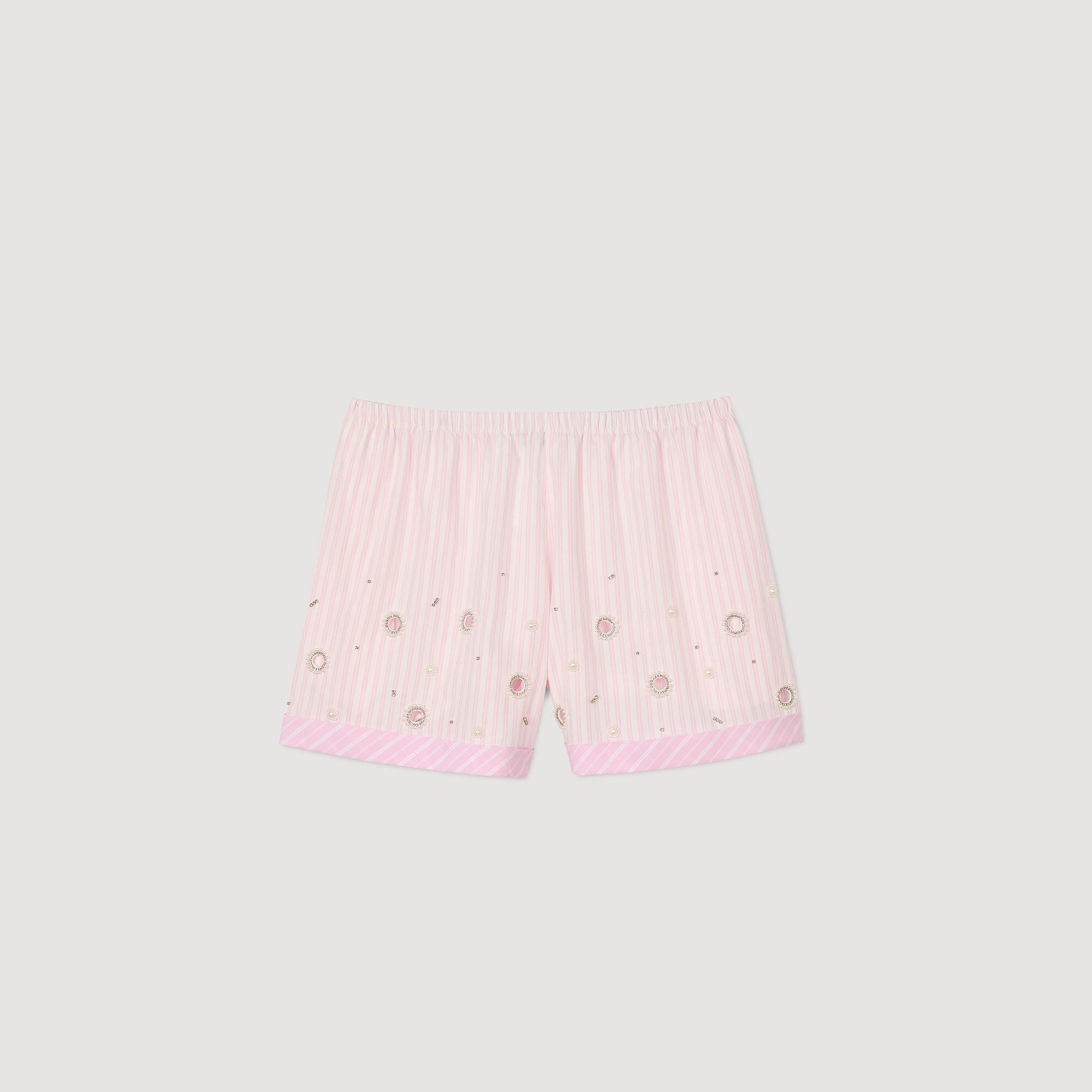 Shorts glitterati a righe
