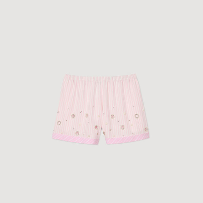 Shorts glitterati a righe