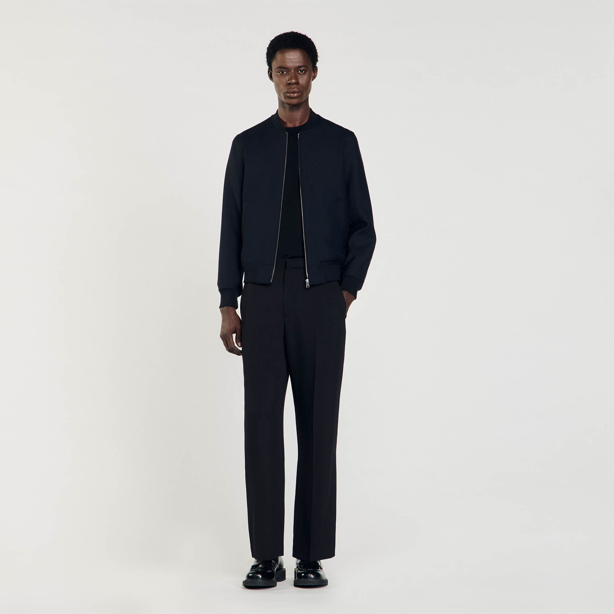 Giubbotto con zip blu da uomo Sandro Paris