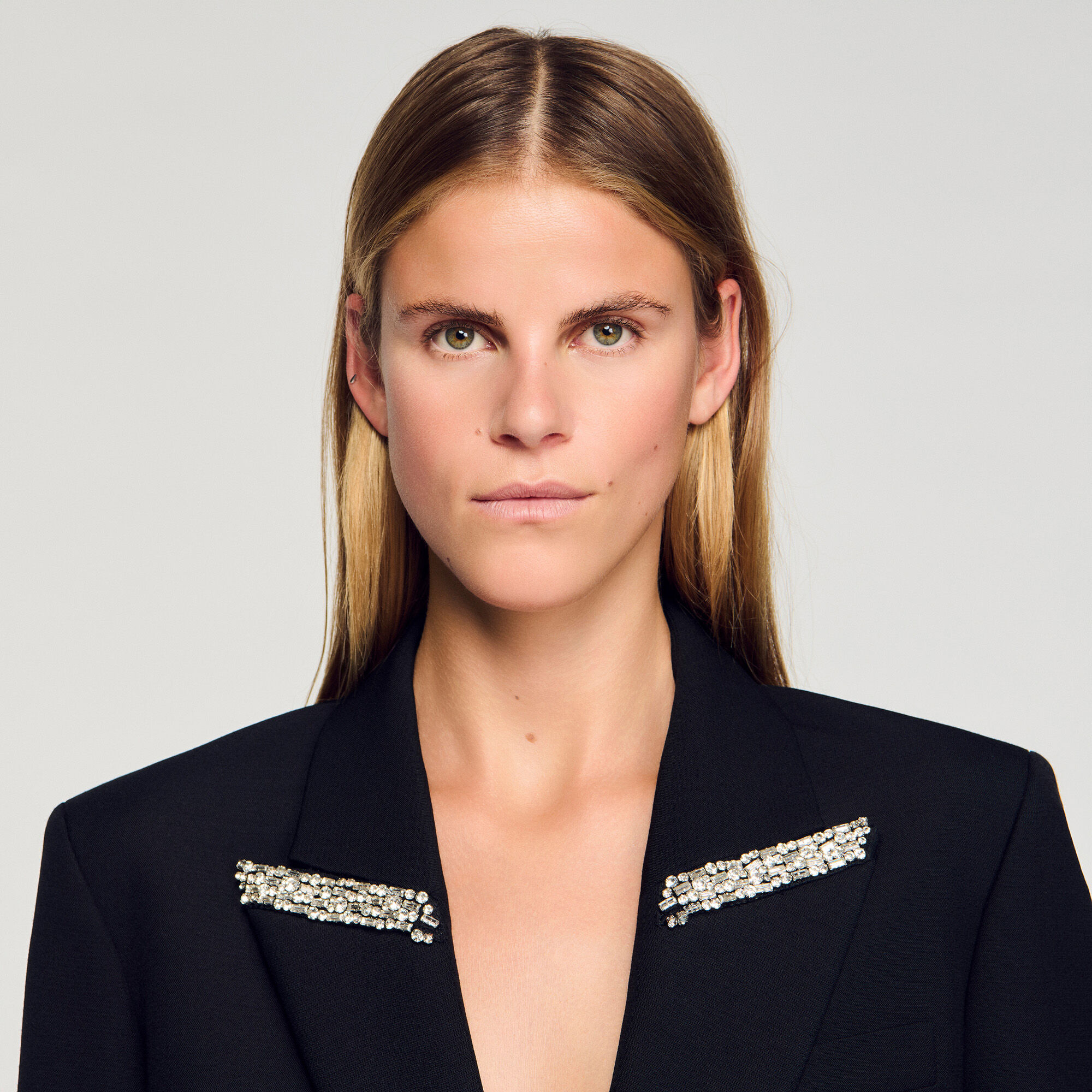 Giacca con colletto glitterato