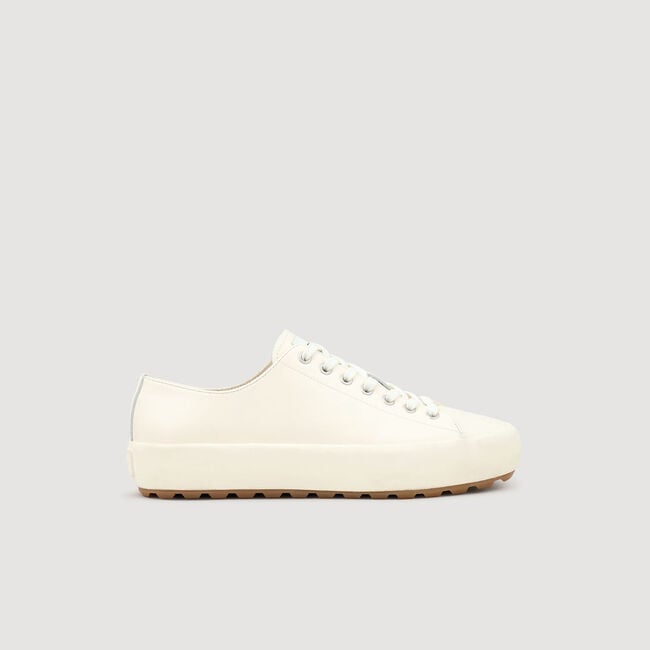Sneakers basse in crosta di pelle
