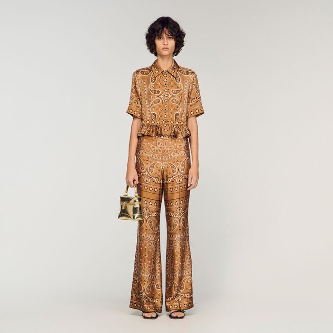 Camicia corta con stampa a bandana