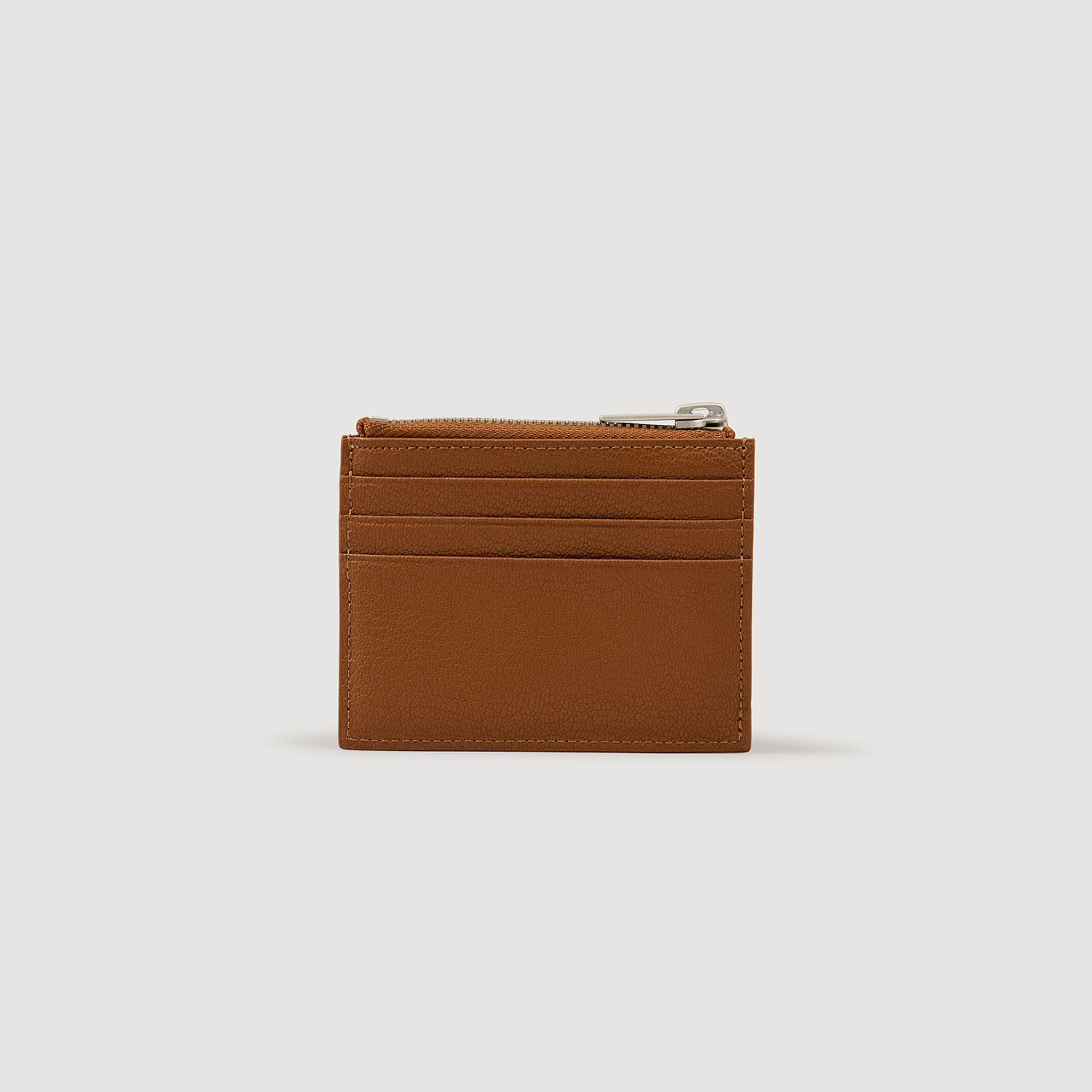 Portacarte zip in pelle martellata