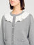 Cardigan con colletto a contrasto