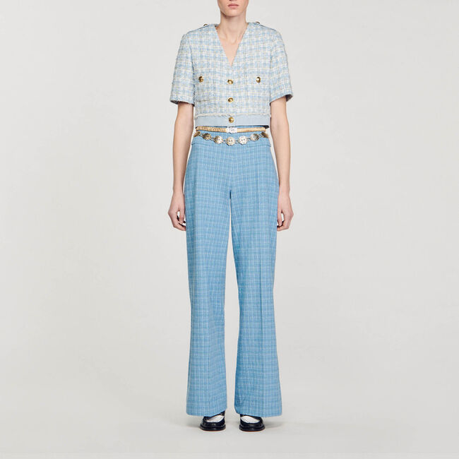 Pantaloni larghi in tweed