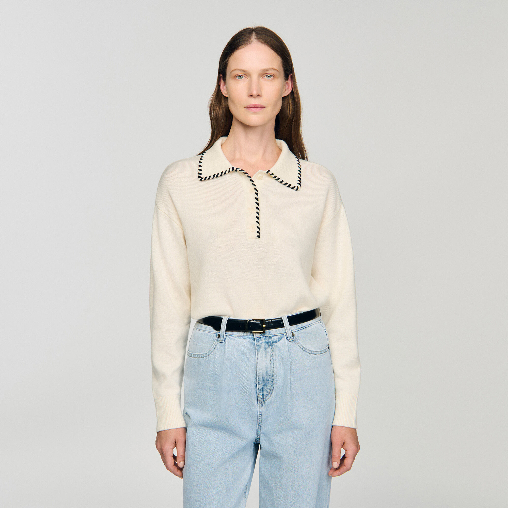 Maglione in maglia colletto a polo