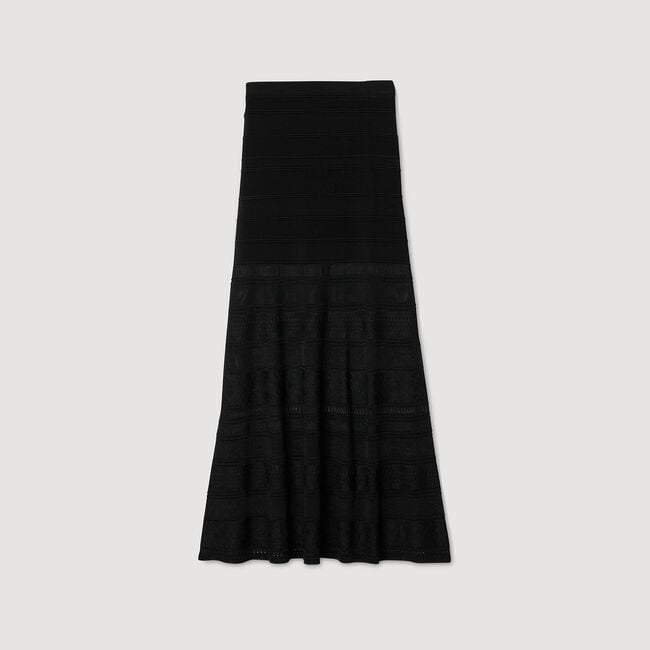 Gonna lunga in maglia fantasia